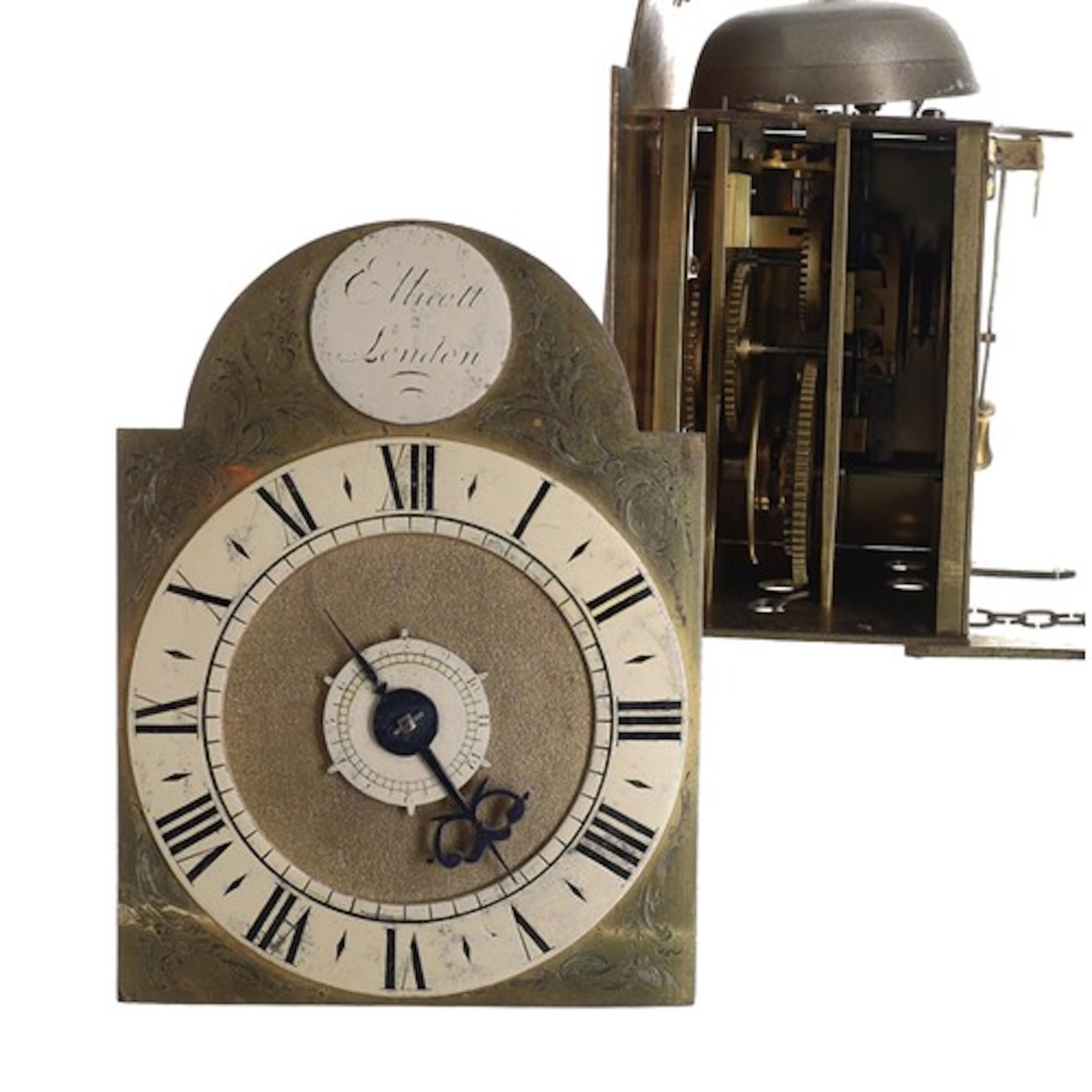 Interesting English 18th century miniature brass verge alarm...