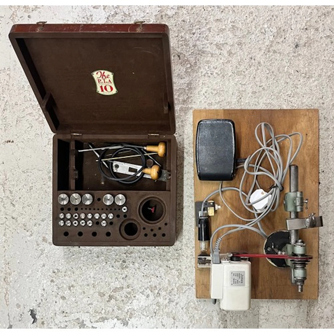 Pultra watchmakers lathe, with Jones Model E electric motor ...
