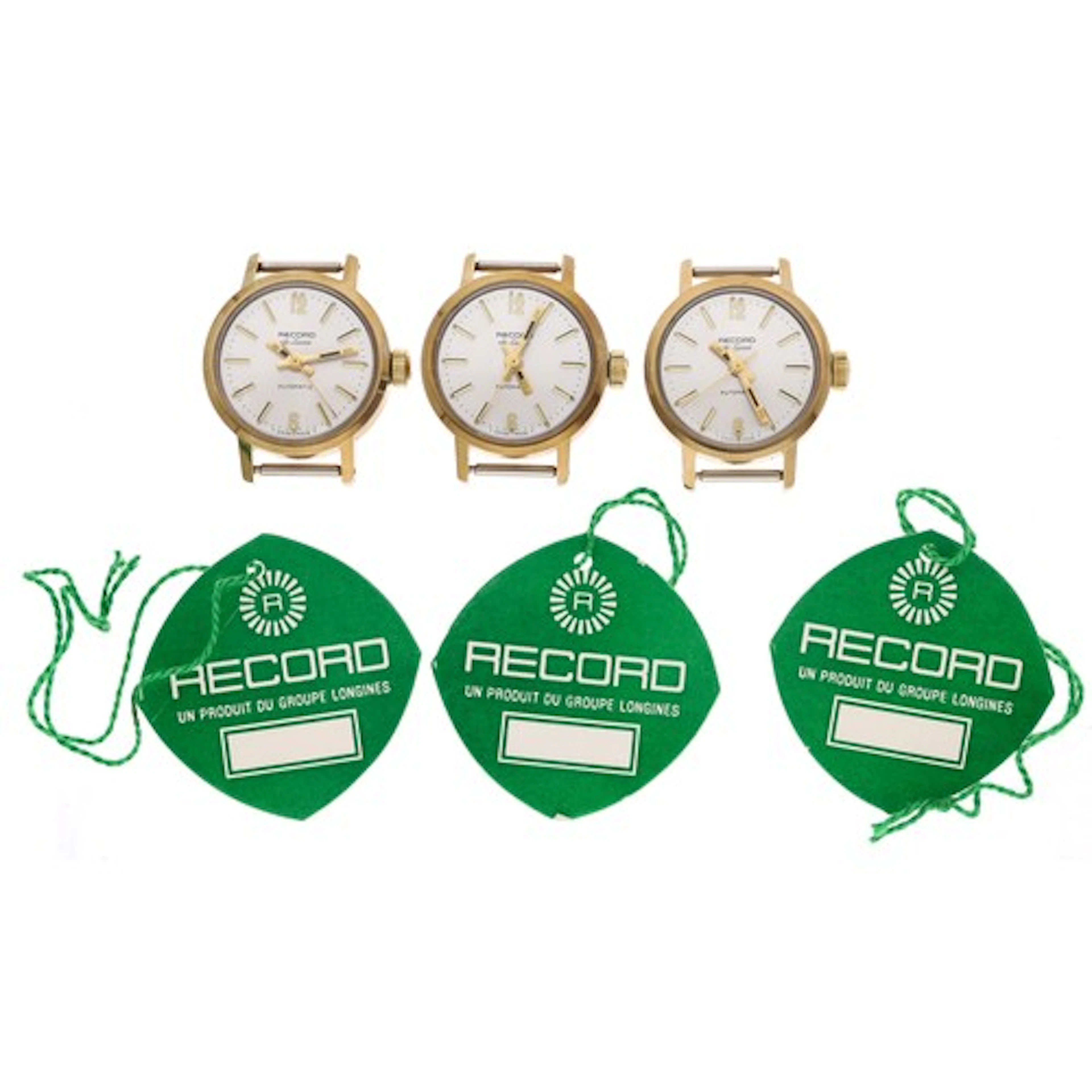 Three Record De Luxe automatic gold plated and stainless ste...