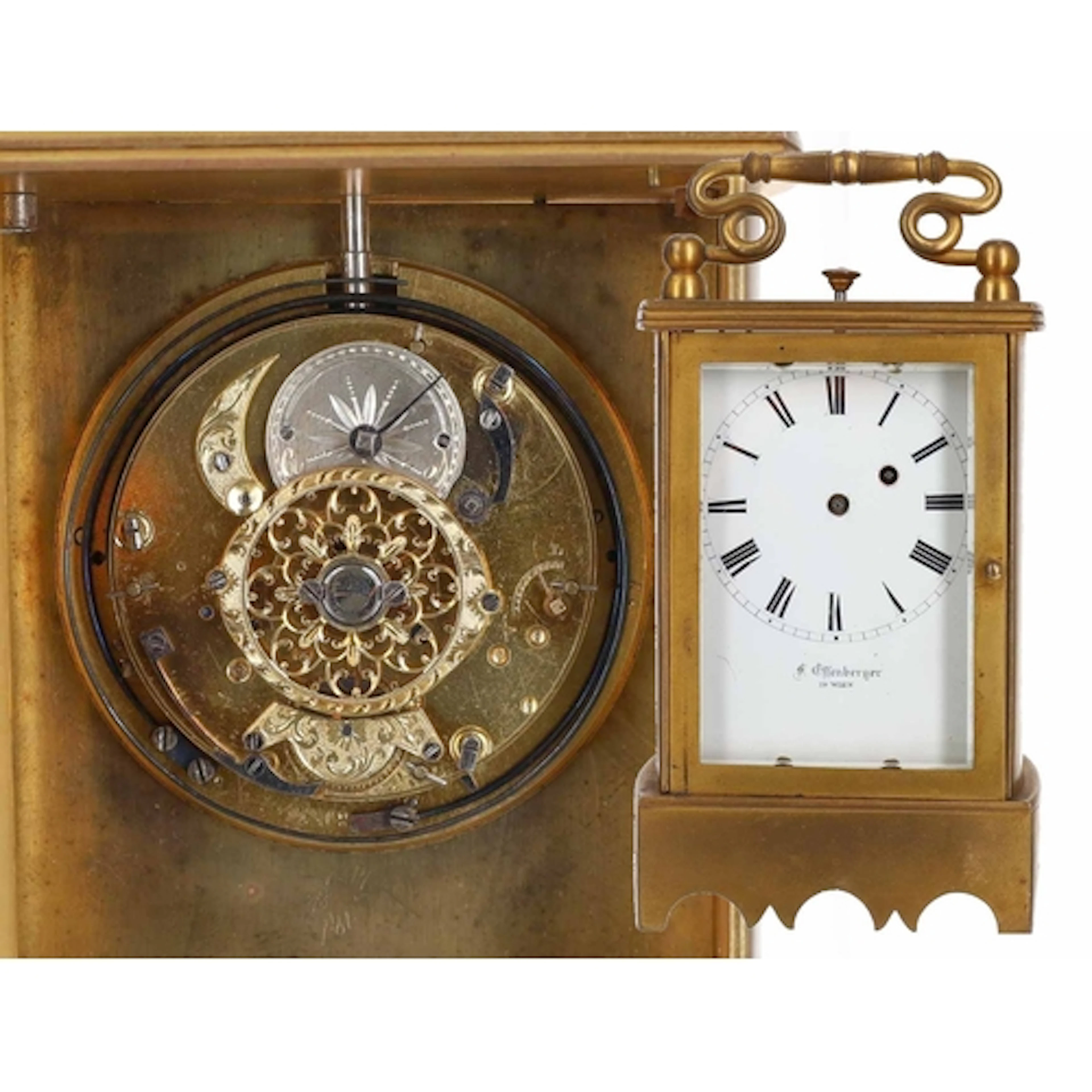 Austrian repeating carriage clock, the dial signed F. Effenb...