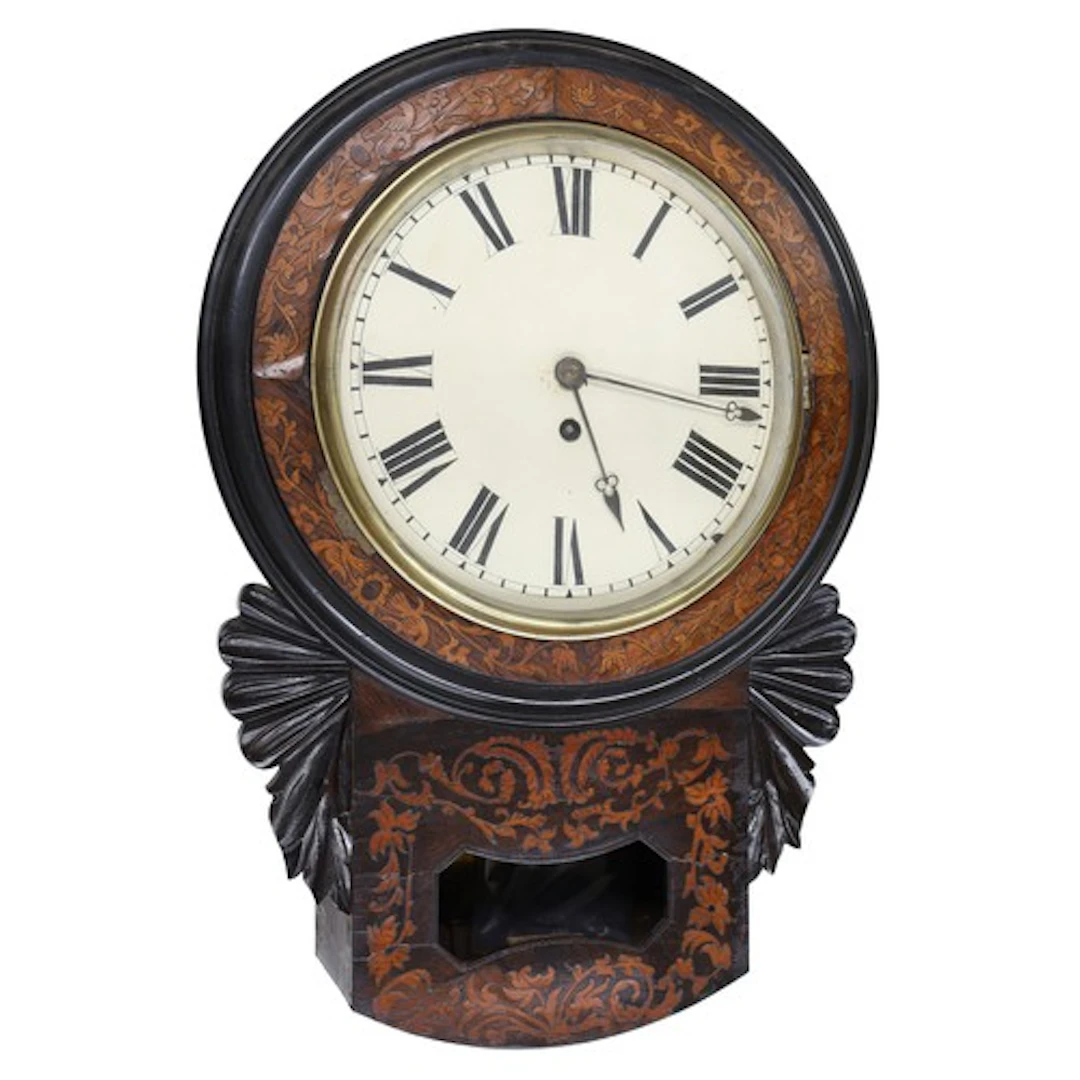 19th century single fusee drop dial wall clock for restorati...