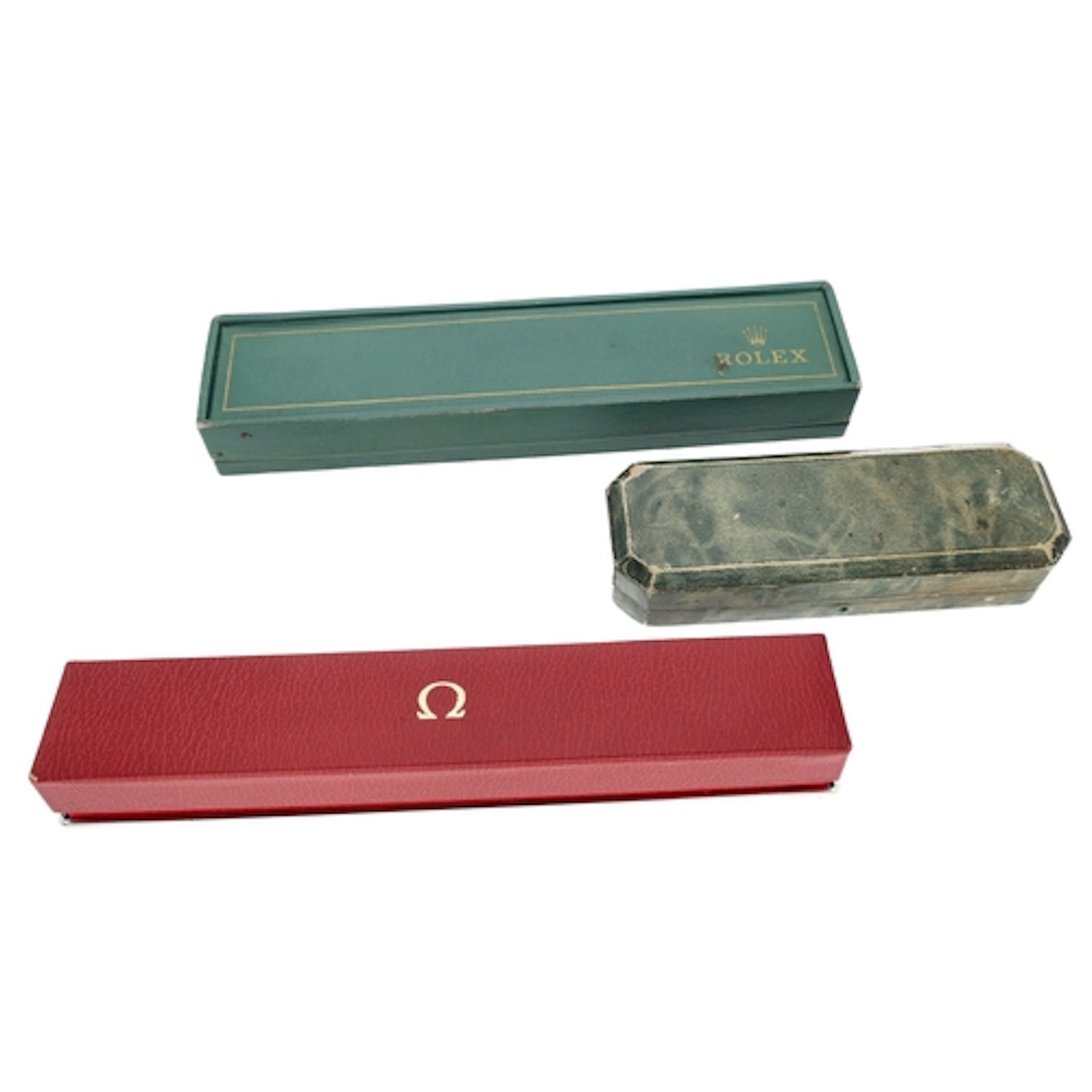 Rolex lady's wristwatch box; together with an Omega lady's w...
