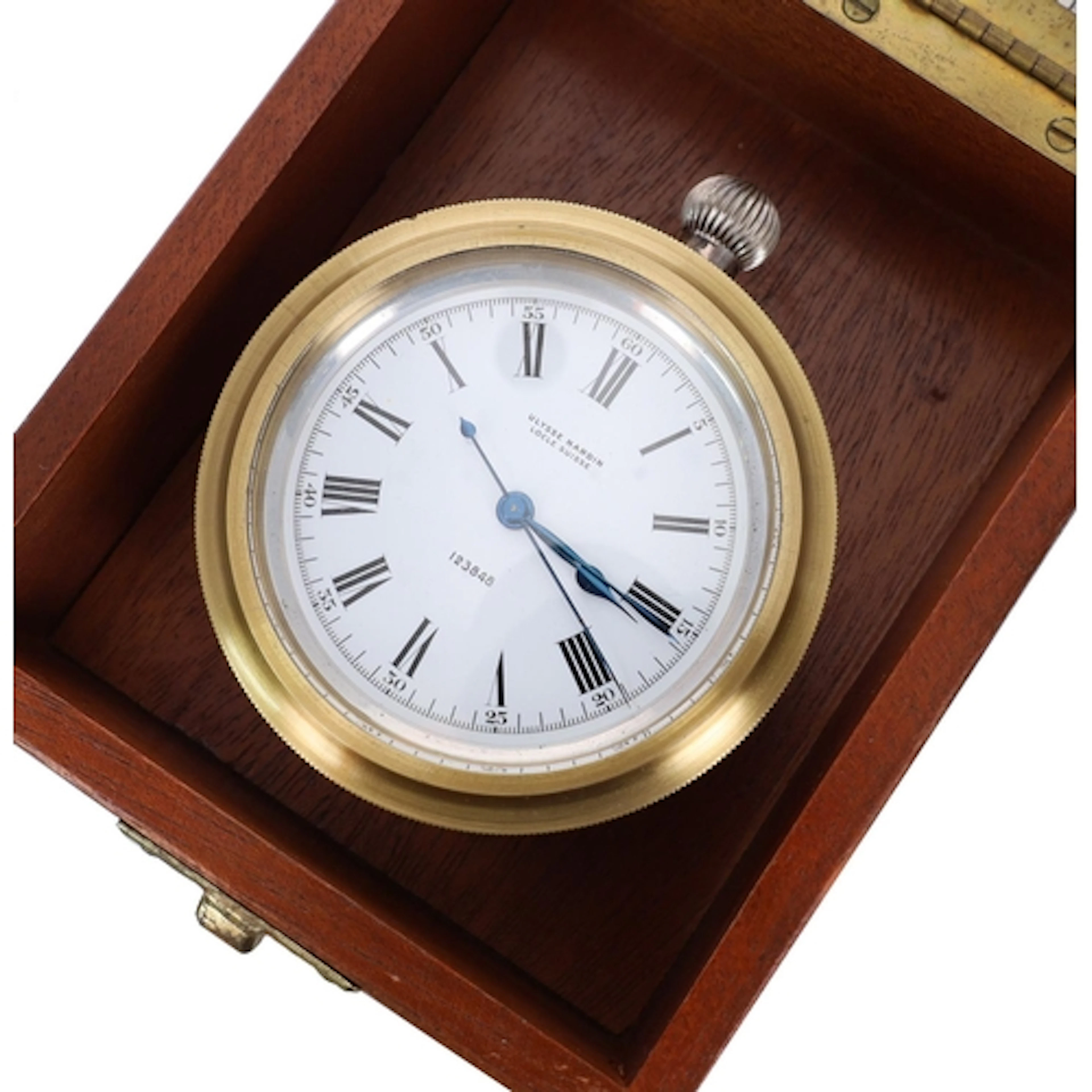 Ulysse Nardin, Locle Suisse silver centre seconds deck watch...