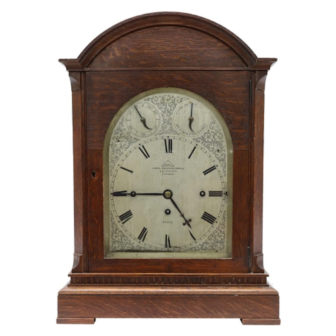 Large late 19th century English triple fusee boardroom clock...