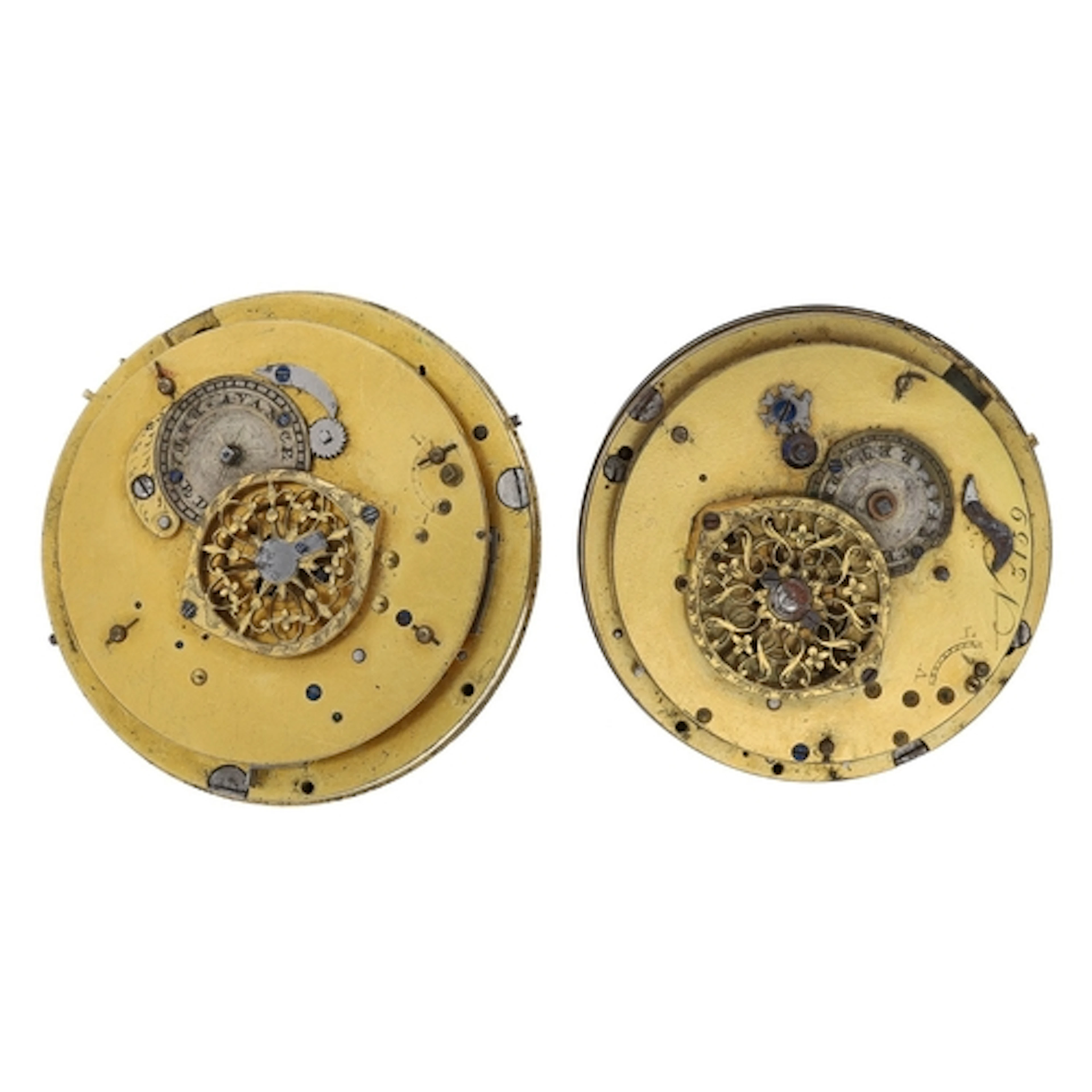 French quarter repeating calendar fusee pocket watch movemen...