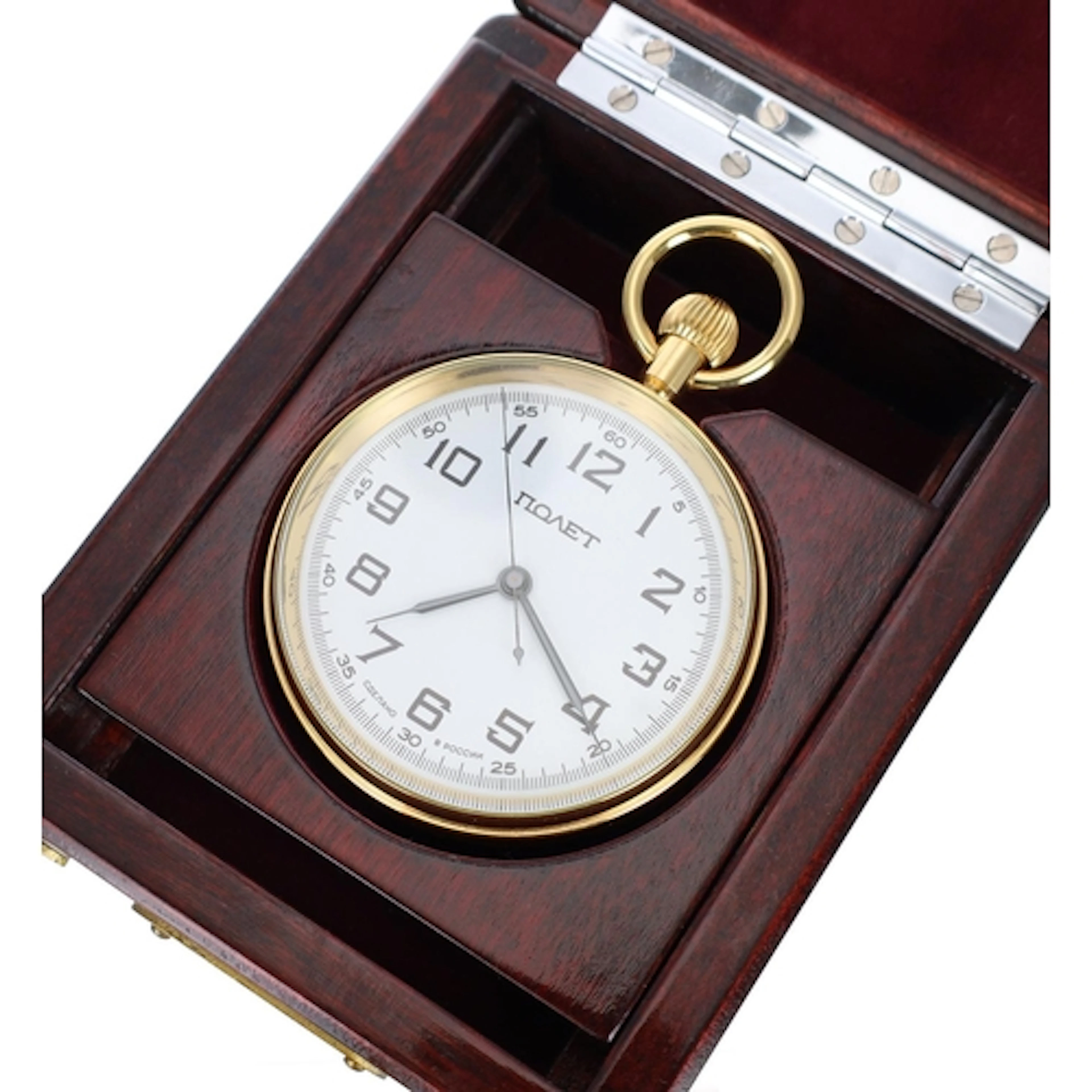 Poljot Russian gold plated marine deck watch in the original...