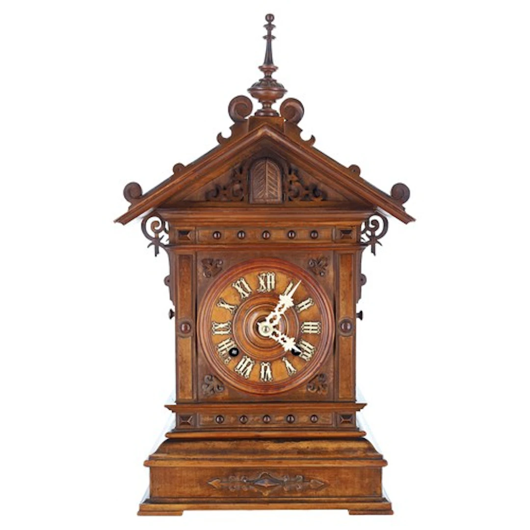 Late 19th century German Black Forest twin fusee cuckoo mant...