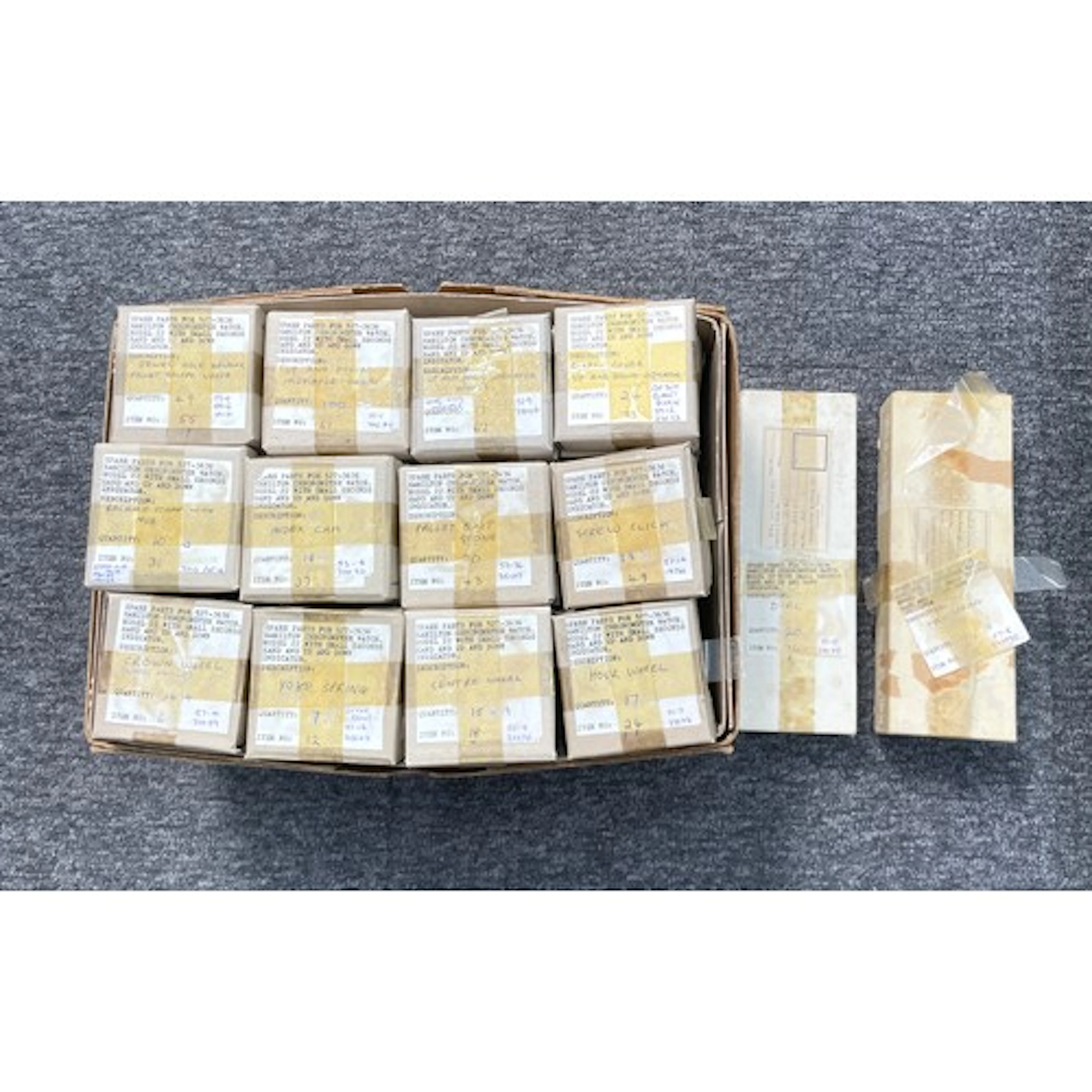Box containing a quantity of Hamilton Chronometre Model 22 5...