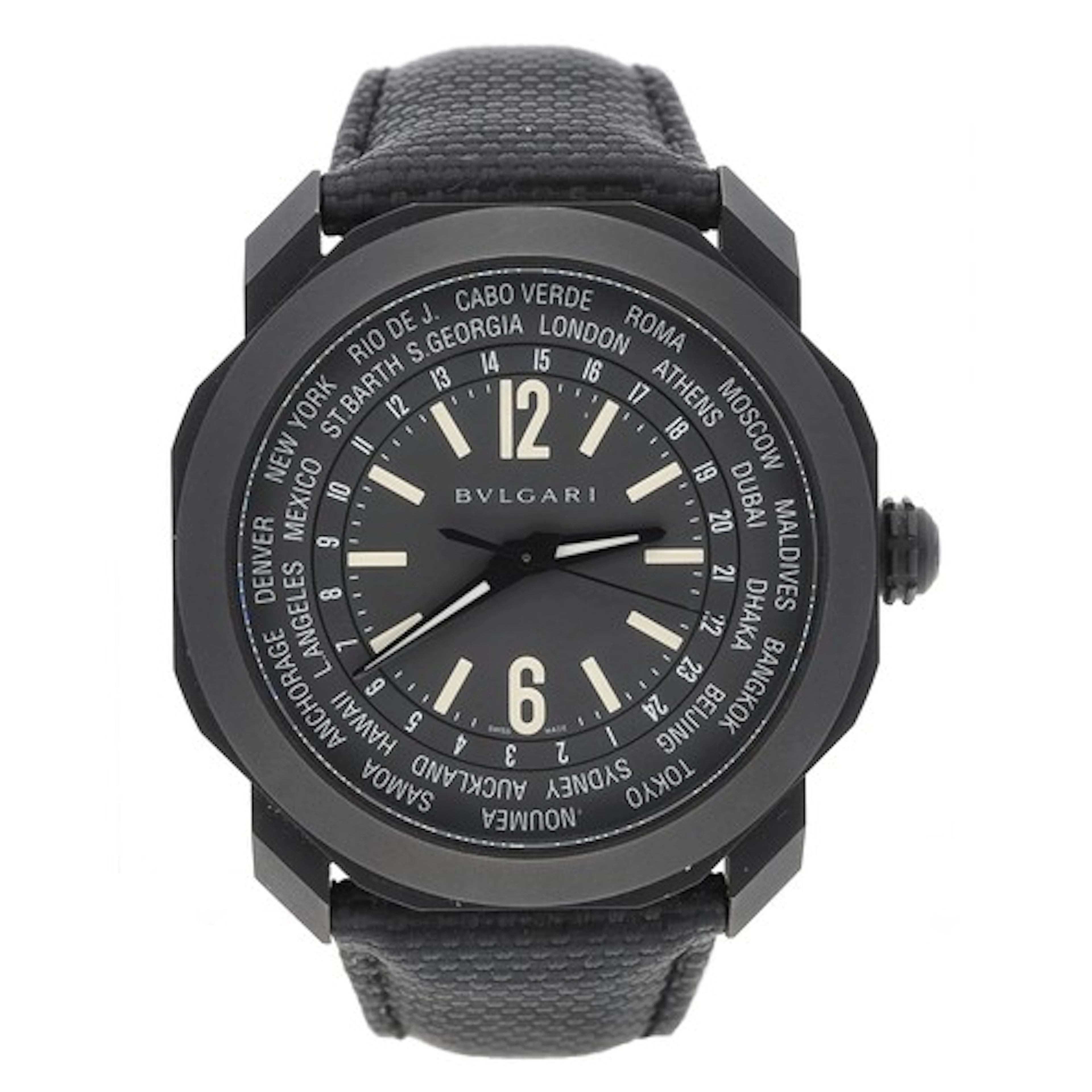 Bulgari Octo Roma World Timer automatic black DLC gentleman'...