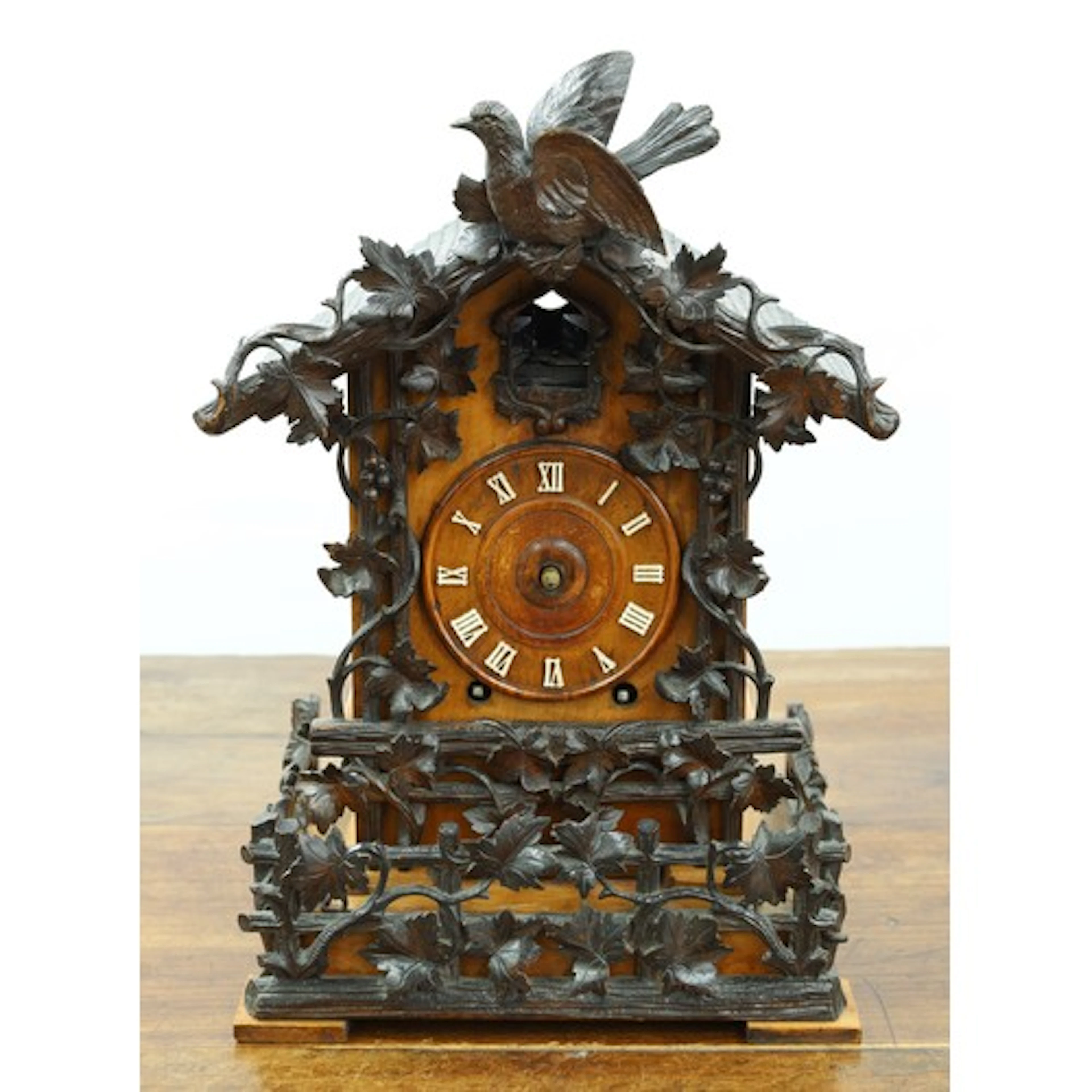 Late 19th century German Black Forest two train cuckoo mante...