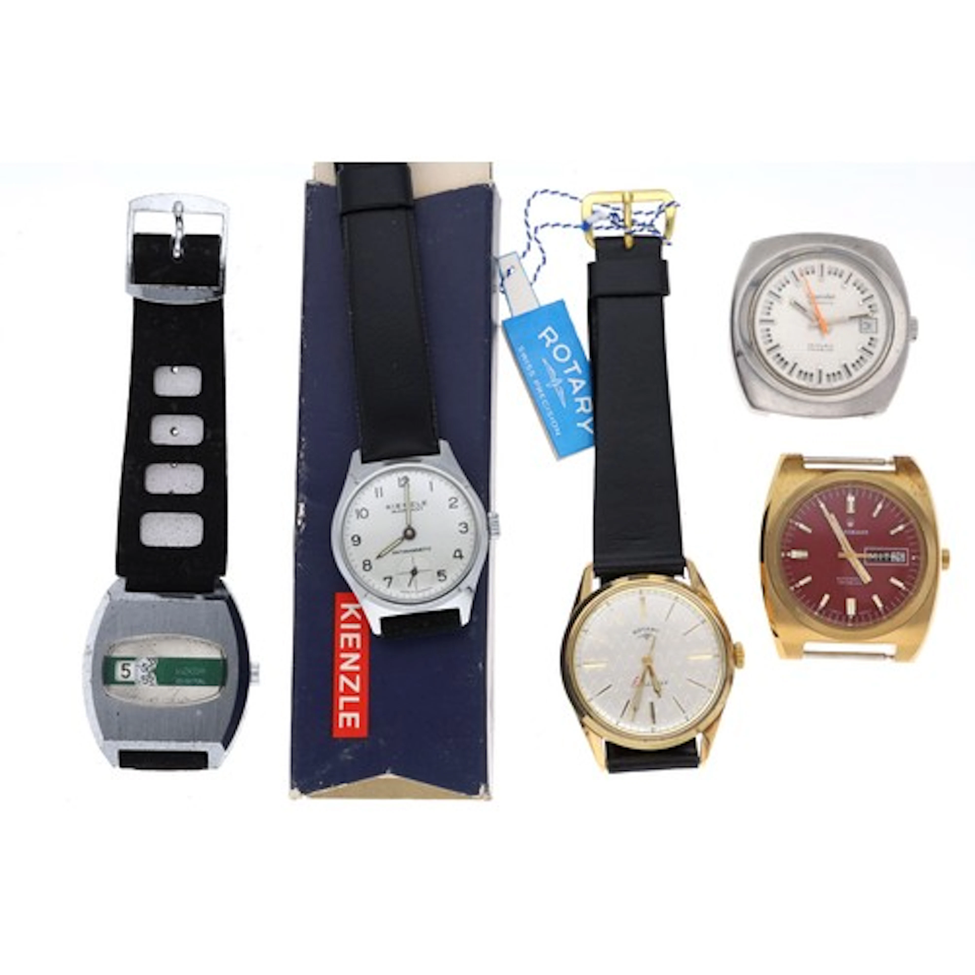 Luxor Digital 'Jump Hour' gentleman's wristwatch, 35mm; toge...