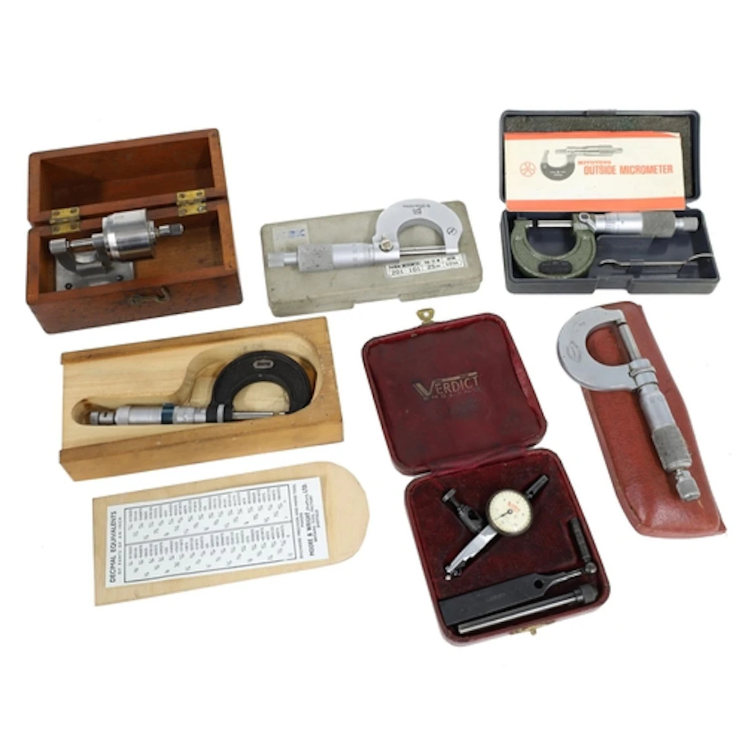 Two Moore & Wright, Sheffield micrometers; together with...
