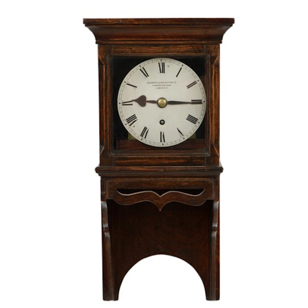 Oak single fusee wall clock in need of repair, the 5.5" circ...