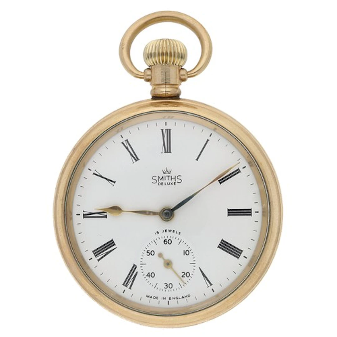 Smiths De Luxe gold plated lever pocket watch, unsigned 15 j...