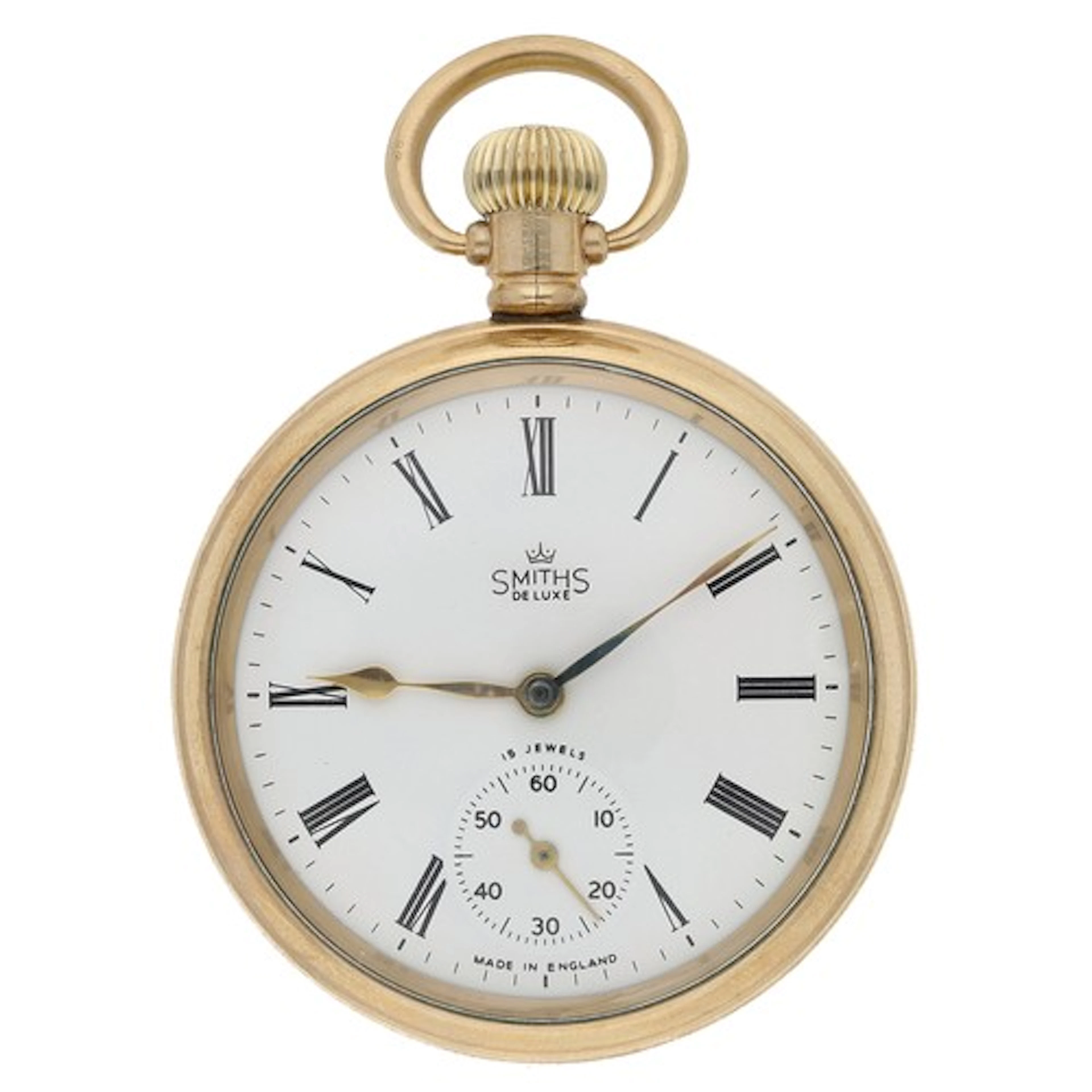 Smiths De Luxe gold plated lever pocket watch, unsigned 15 j...