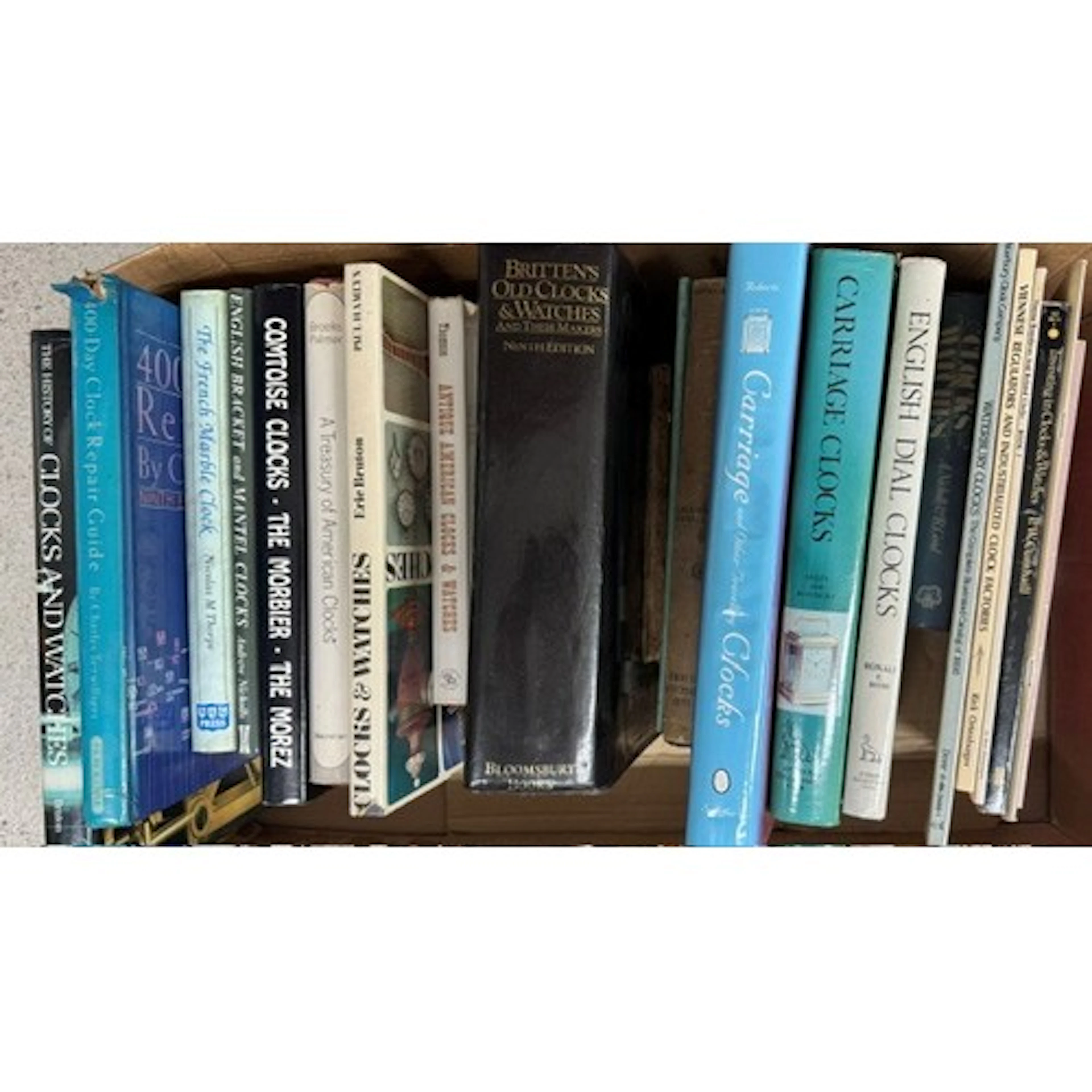 Assorted clock related reference books to include Britten's ...
