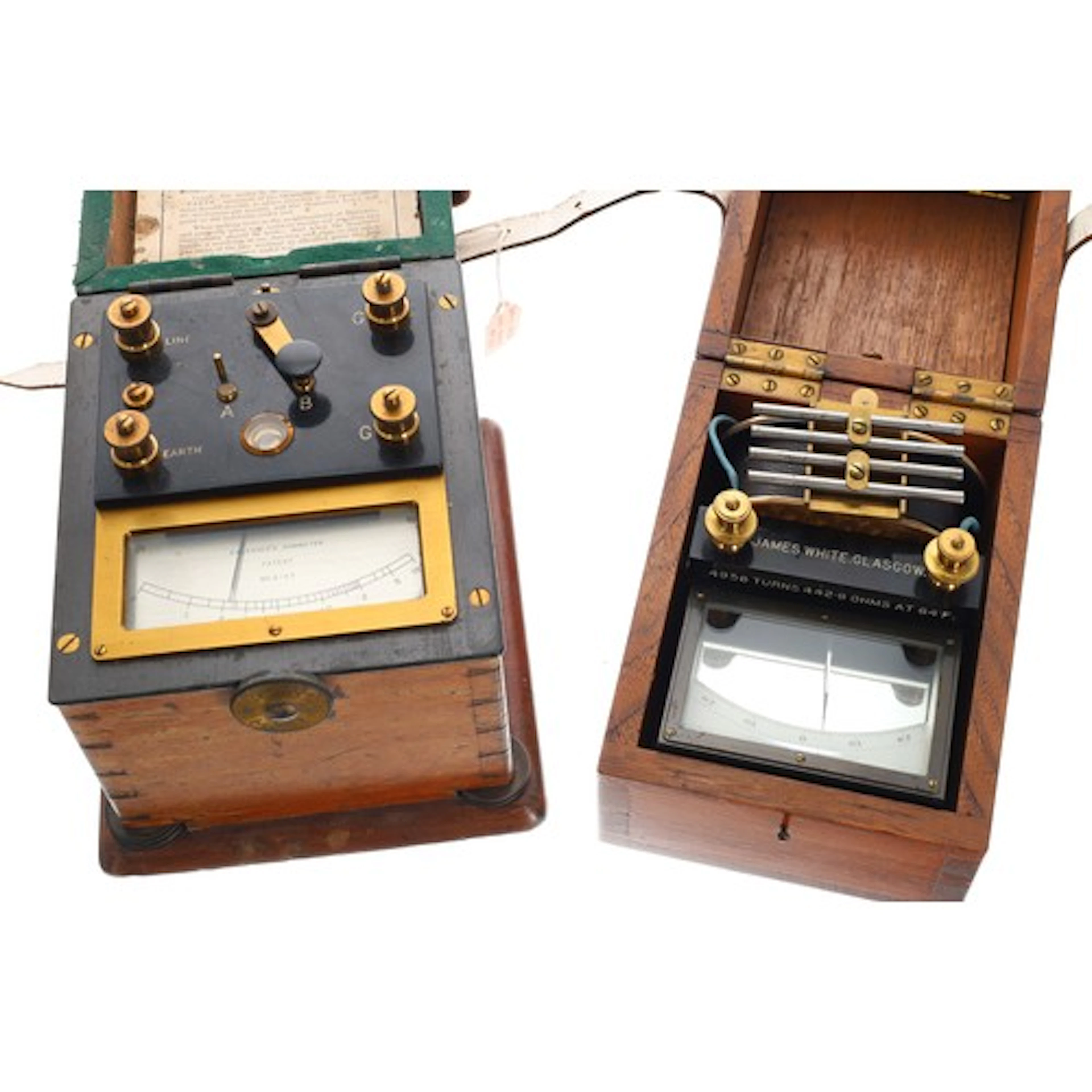 Evershed's Ohmmeter Patent electrical testing set in a mahog...