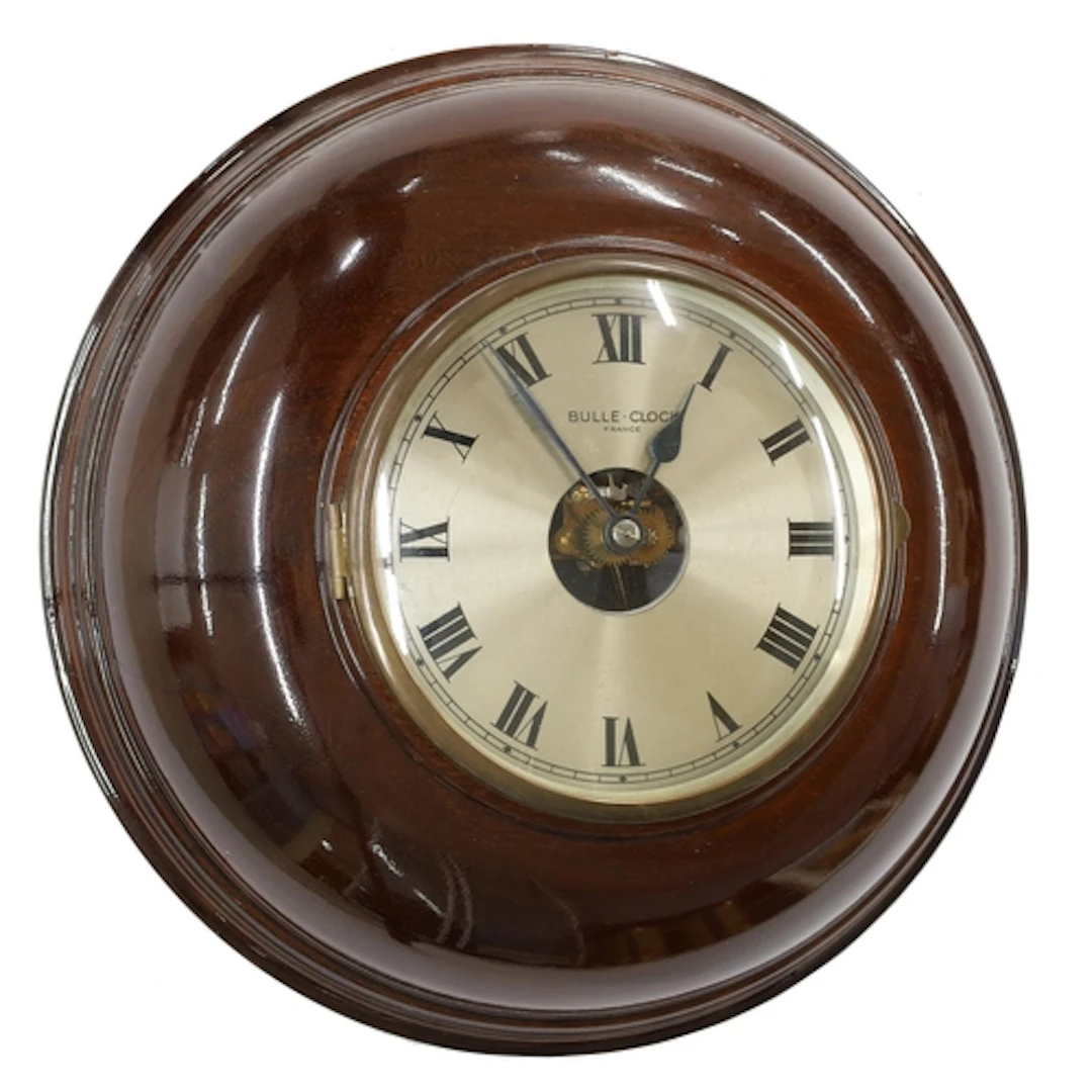 French Bulle-Clock electric mahogany cased wall clock, model...