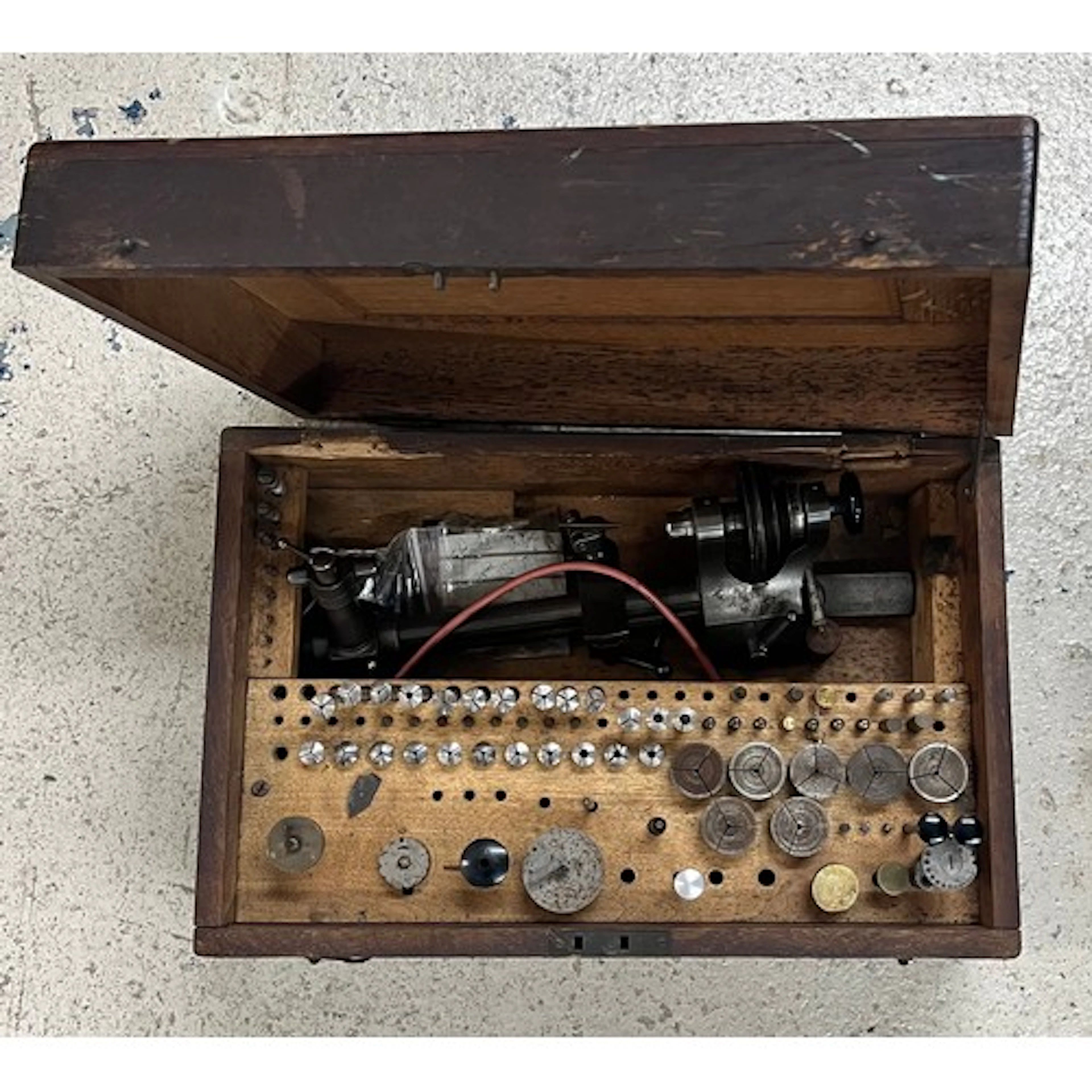 Boxed Lorch 6mm watchmakers lathe with collets ...