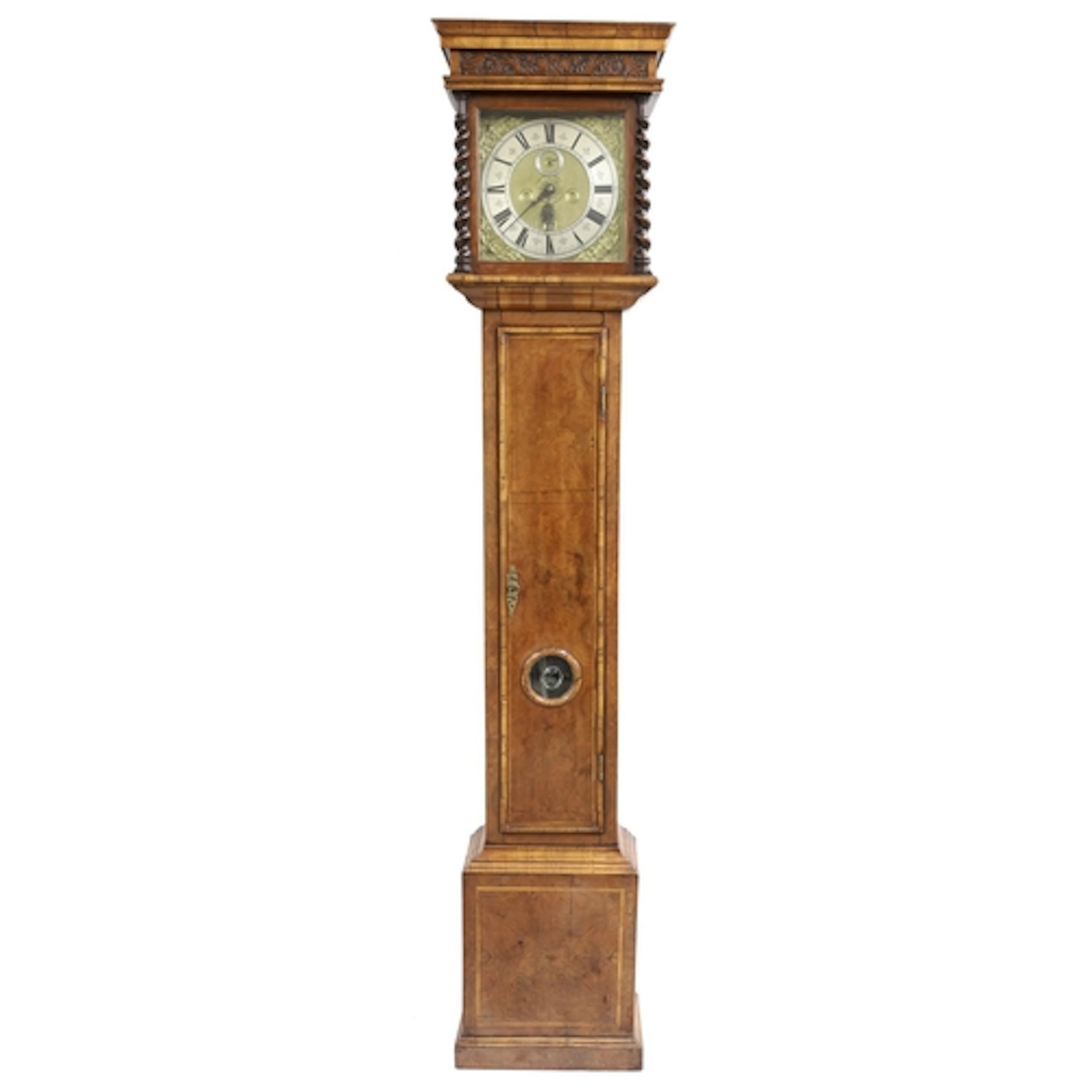 Good burr walnut eight day longcase clock with six pillar mo...