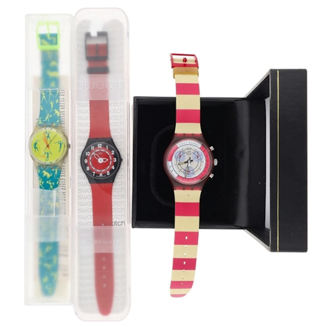 Swatch Navy Berry chronograph wristwatch, quartz, 37mm; toge...