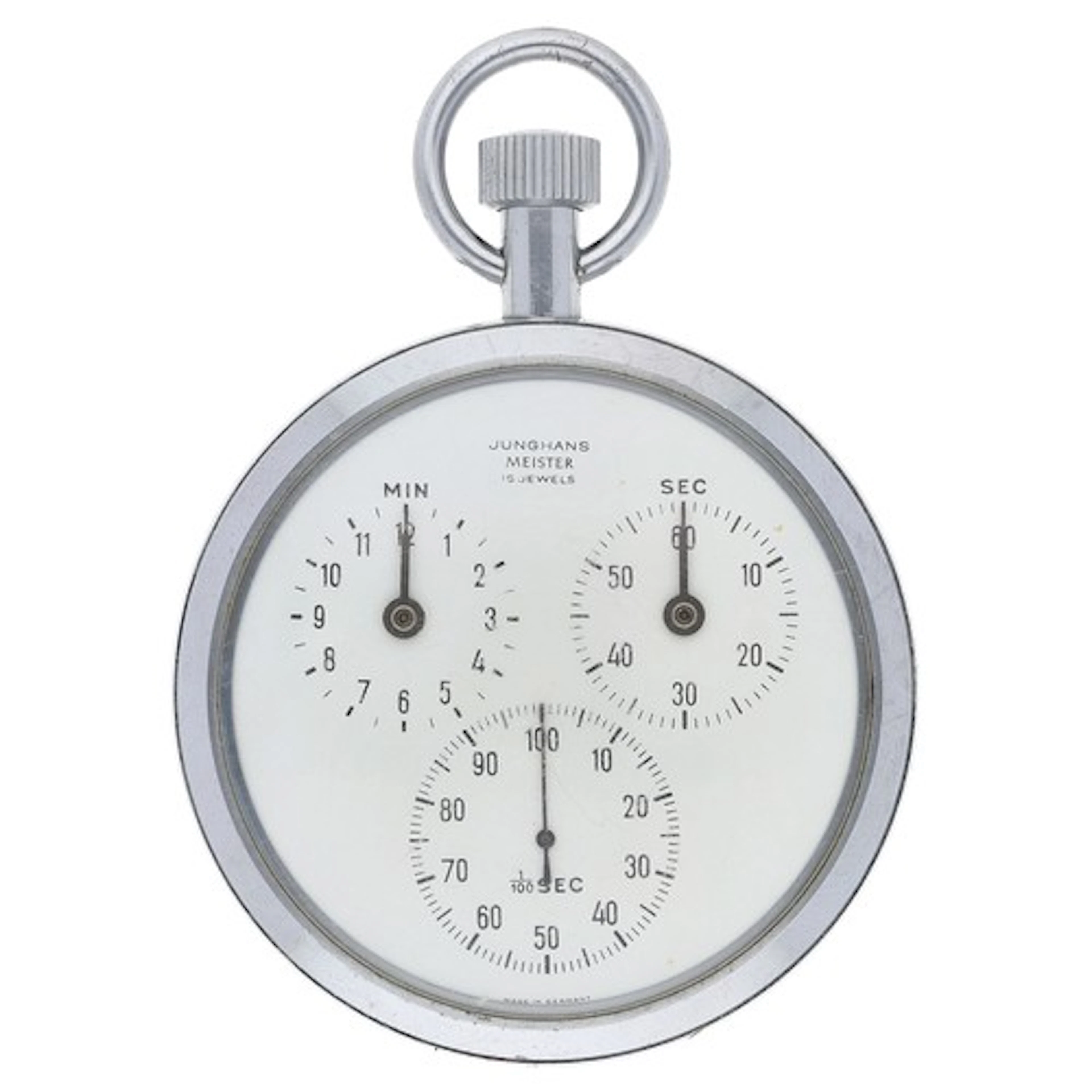 Junghans Meister Process Time Meter chrome cased pocket watc...
