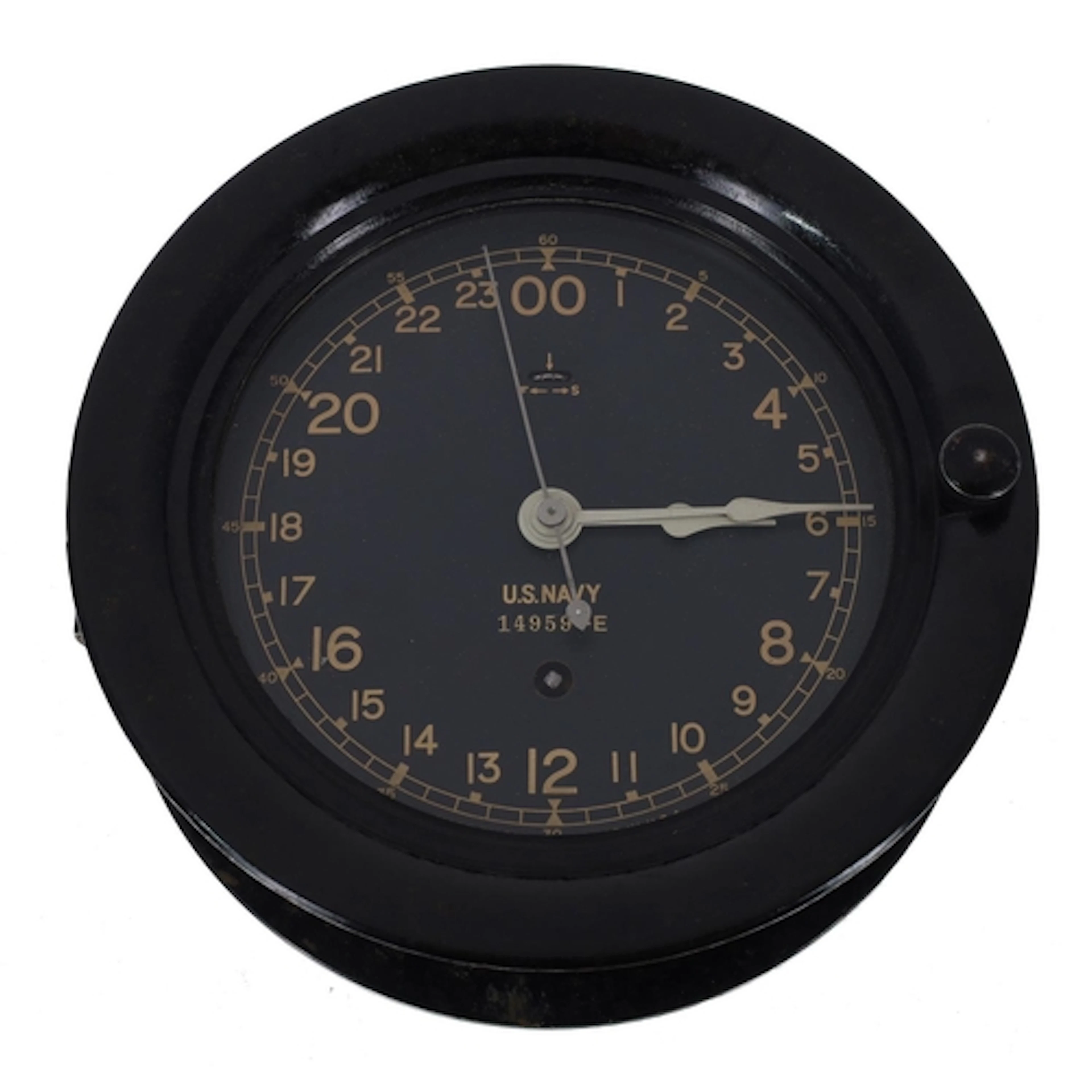Seth Thomas U.S Navy marine bulkhead type clock, 6" twenty-f...