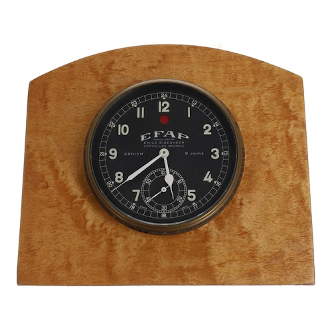 Zenith EFAP 8 Days dashboard clock, the 3" black signed Emil...