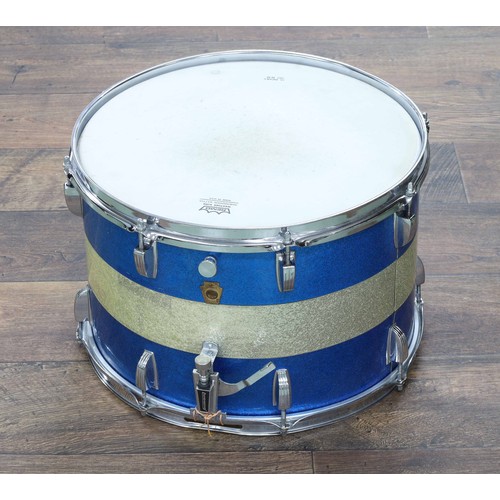 1960s Ludwig marching snare drum, blue/gold/blue sparkle str...