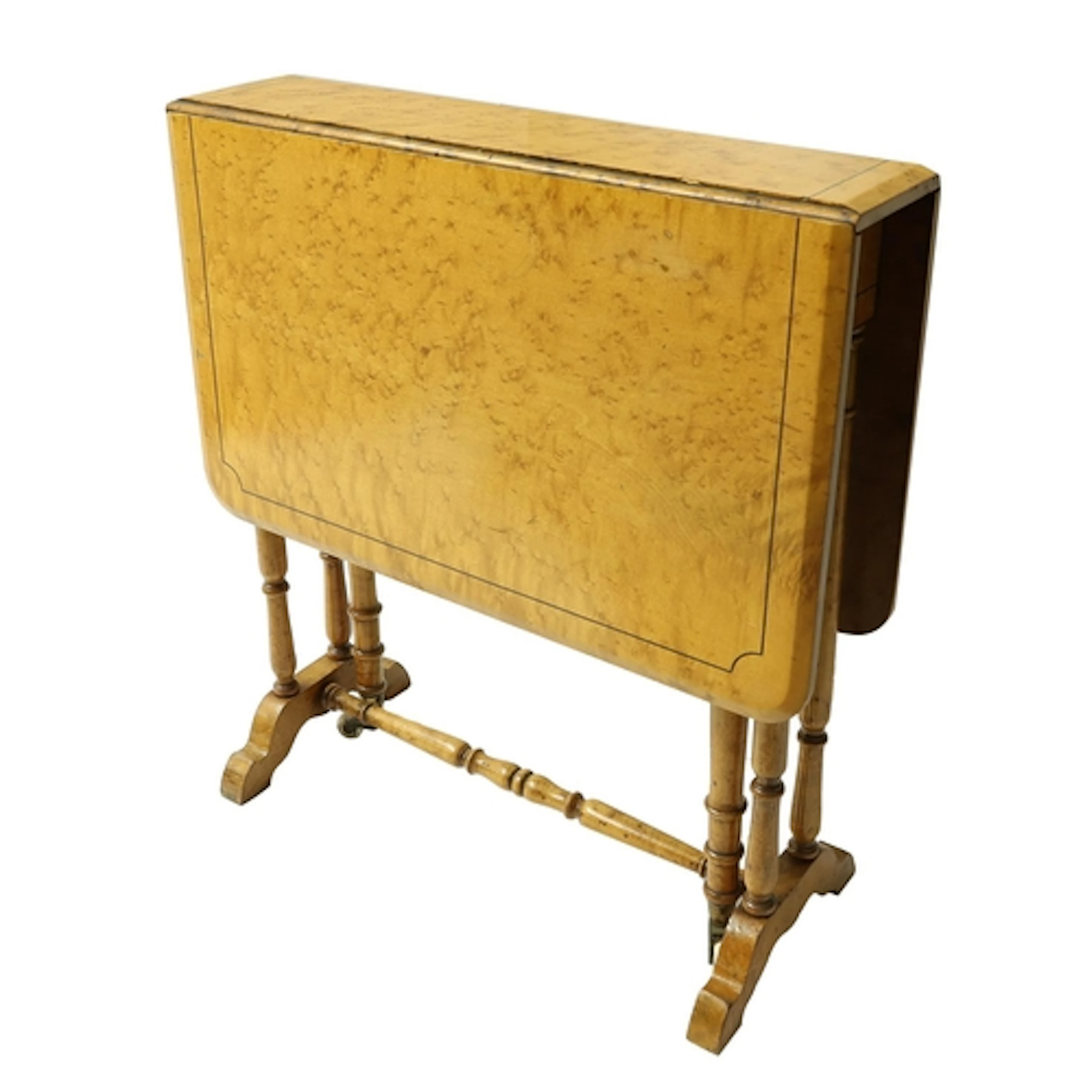 Pretty Late Victorian bird's eye maple sutherland table , of...