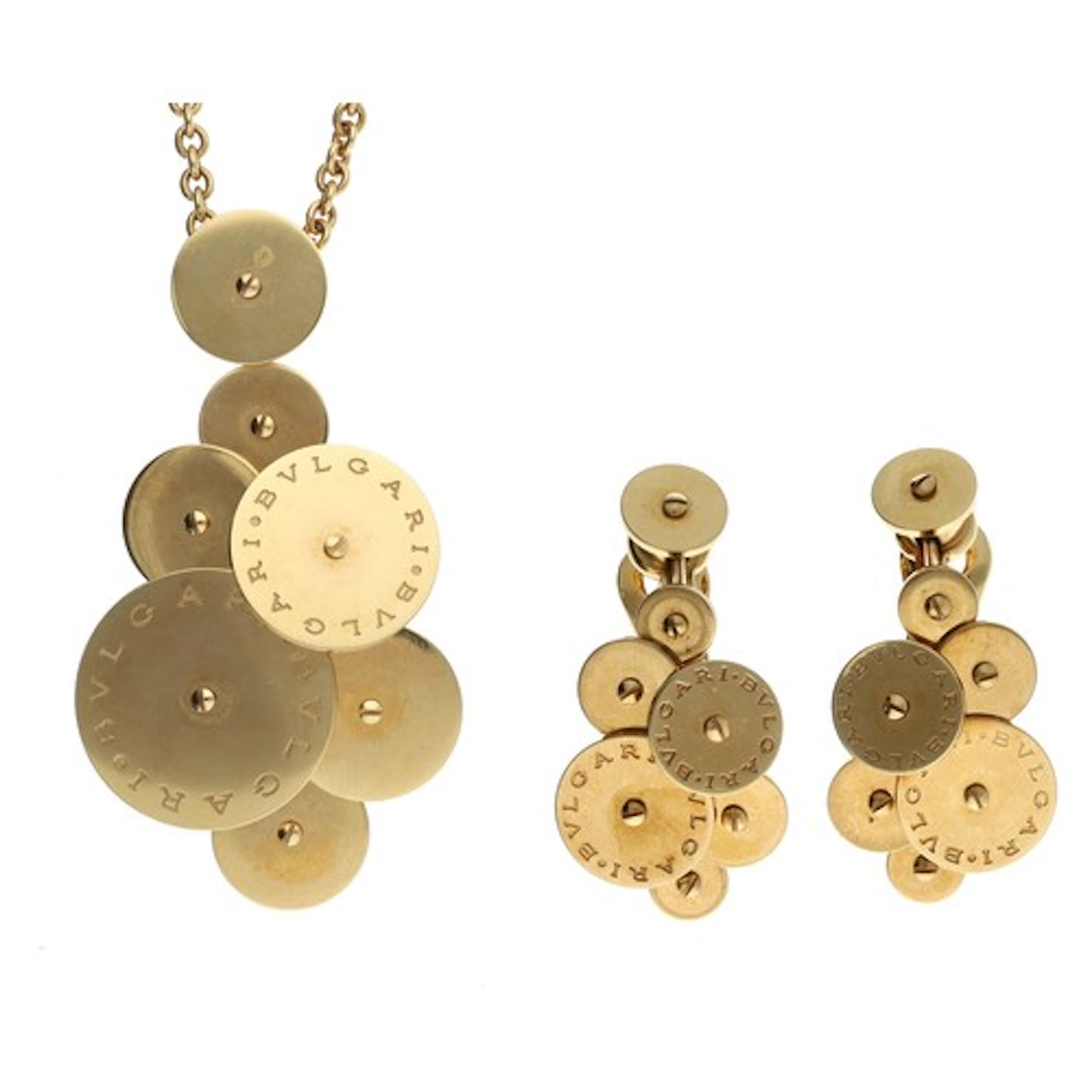 Fine Bvlgari Cicladi Collection 7 Disc 18ct yellow gold pend...