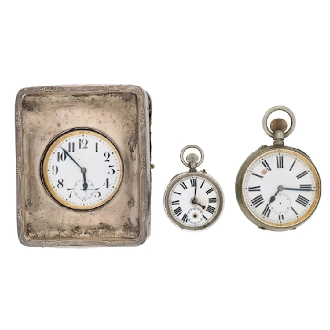 Nickel cased lever Goliath pocket watch, the case back inscr...