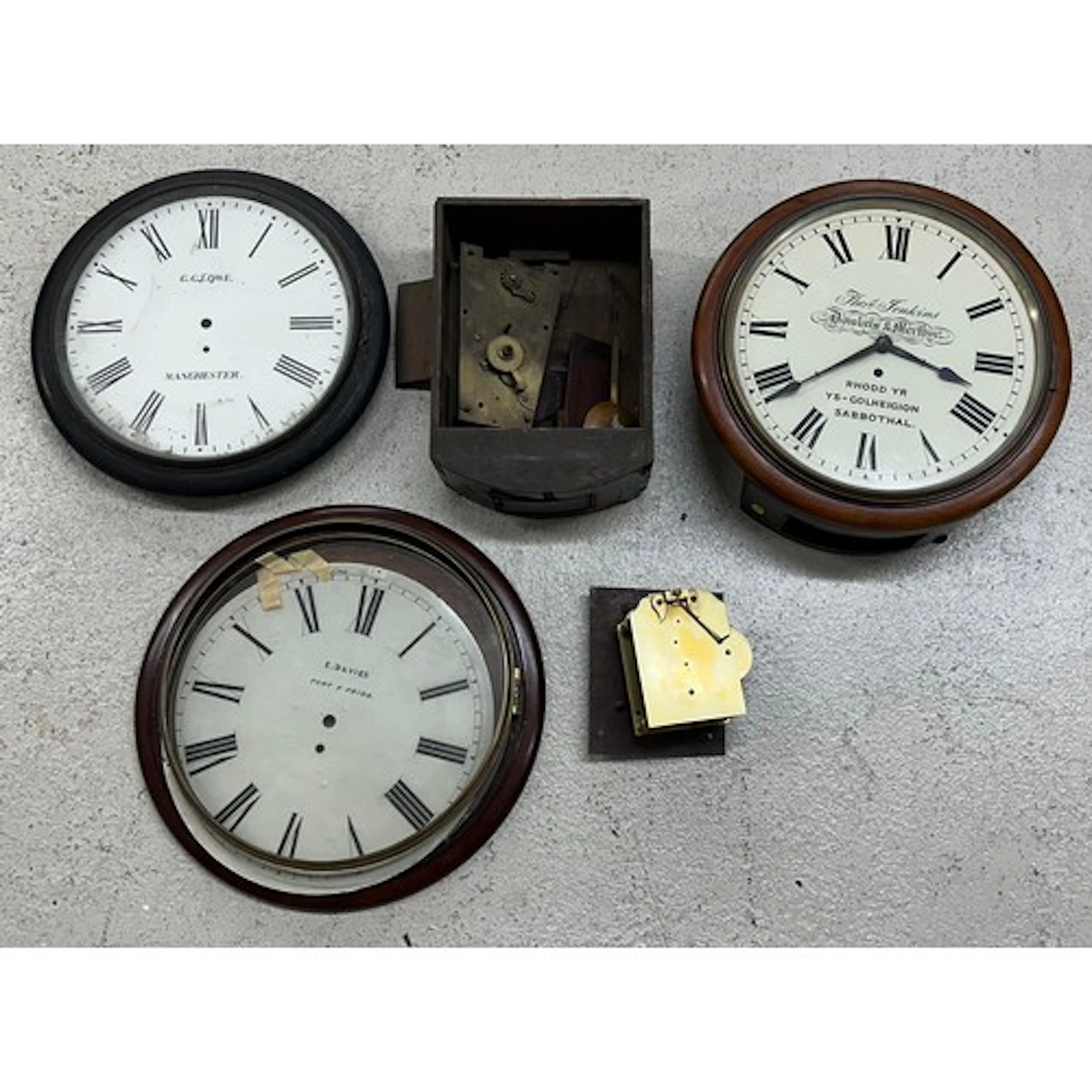 T.W. Elliott Limited single chain fusee wall dial clock move...