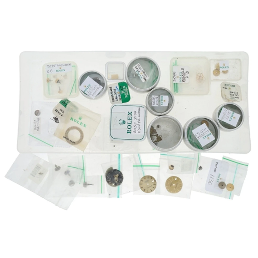 Rolex - quantity of assorted wristwatch parts to include win...