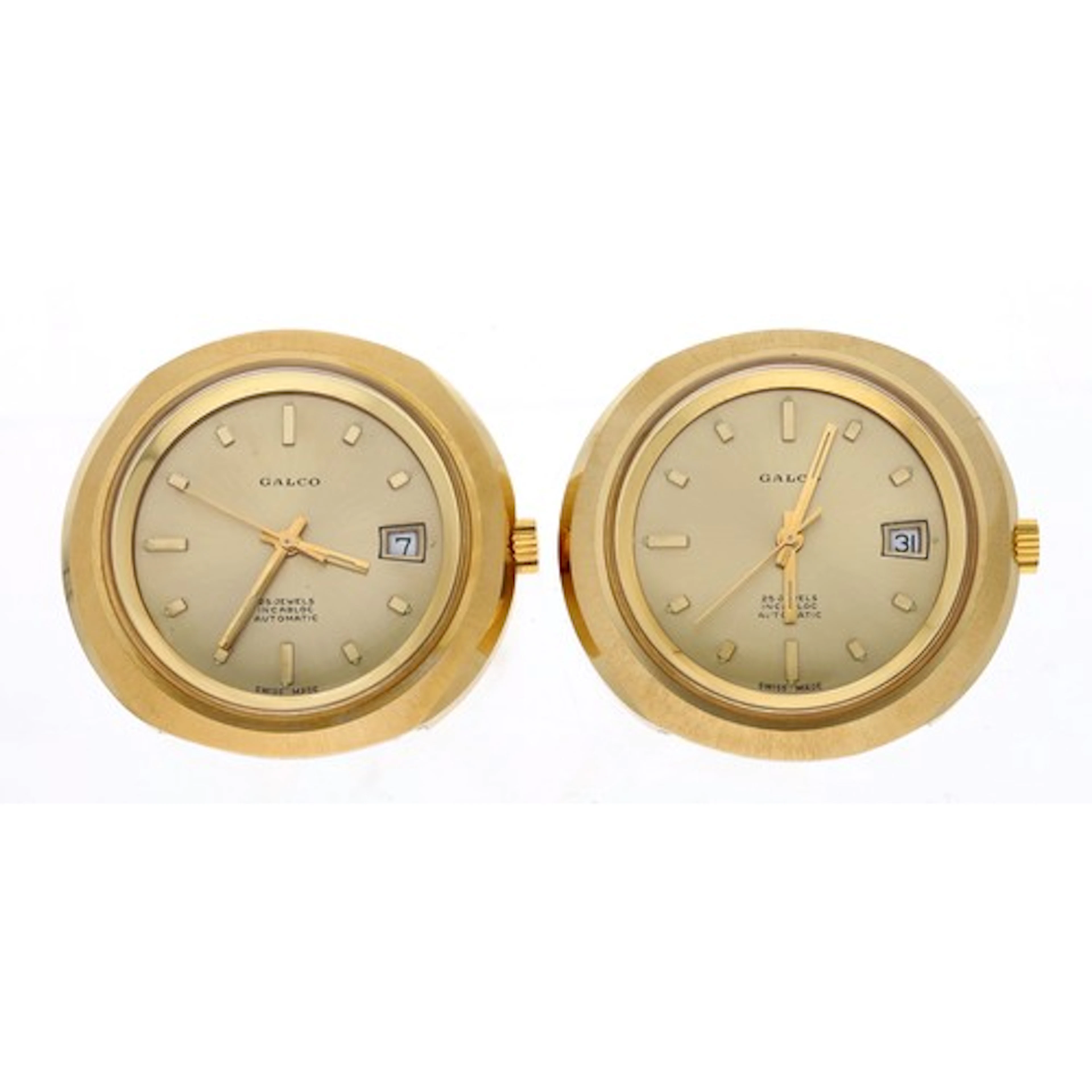Two Galco automatic gold plated and stainless steel gentlema...
