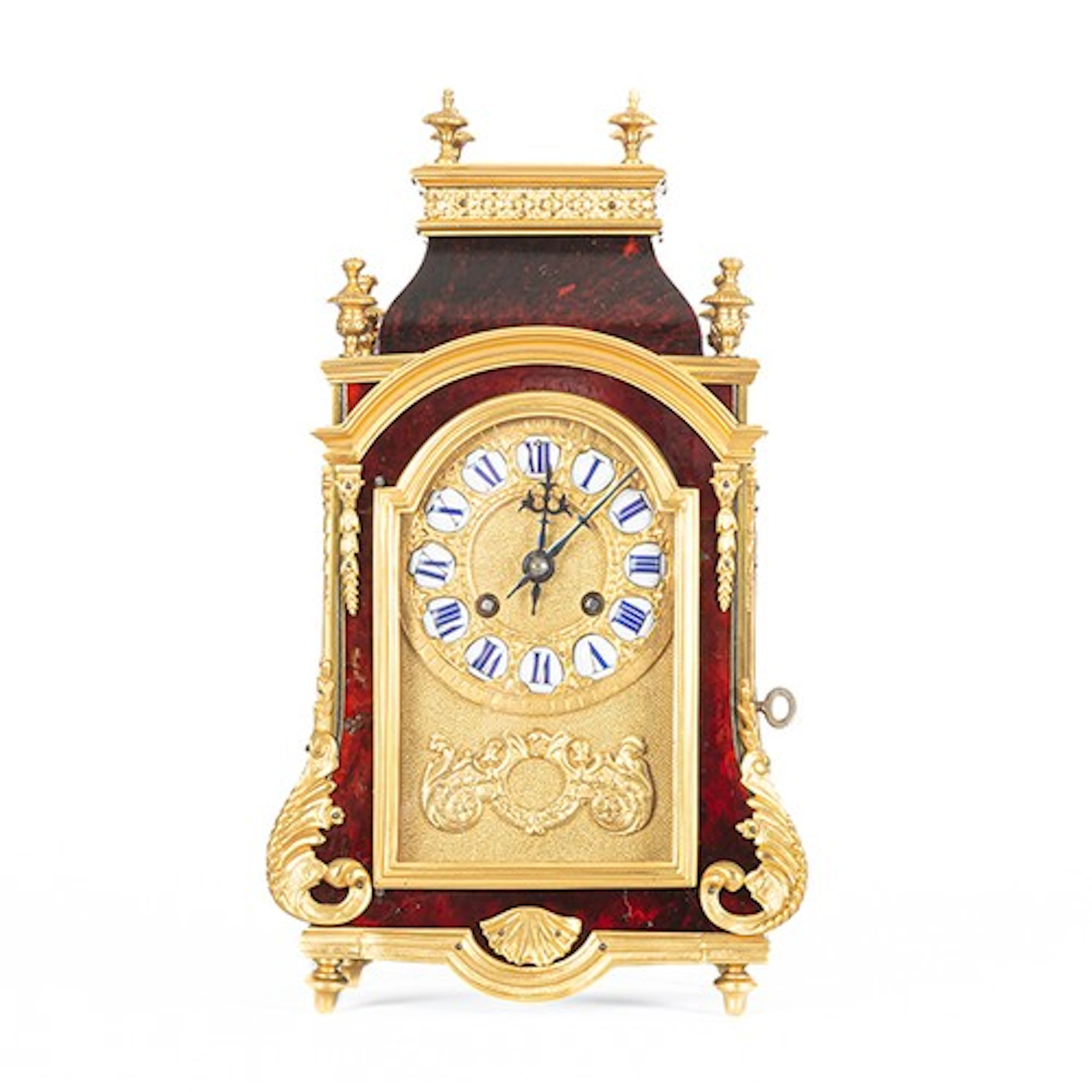 Late 19th century French tortoiseshell and gilt brass mantel...