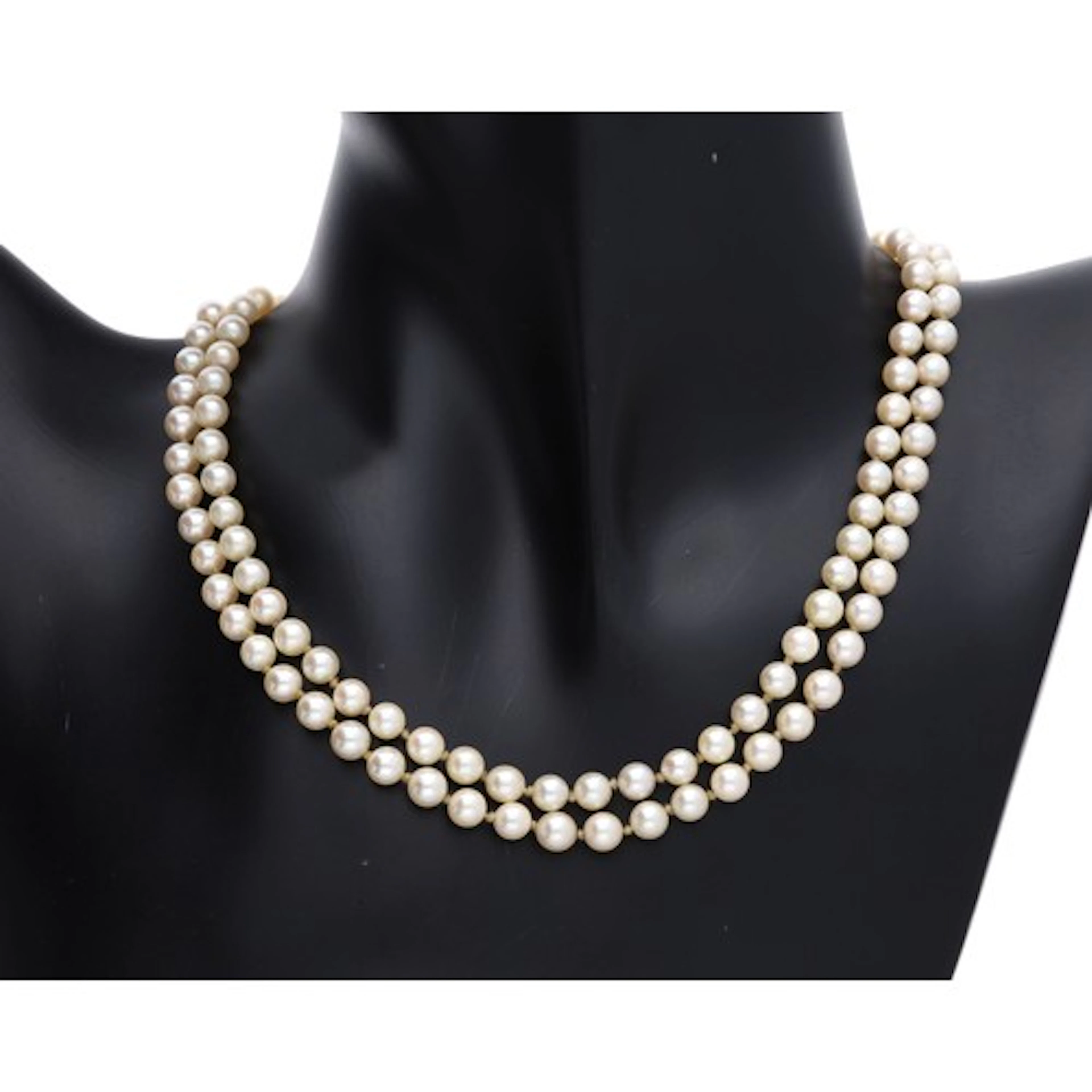 Mikimoto cultured pearl necklace, the metal clasp with 'M' l...