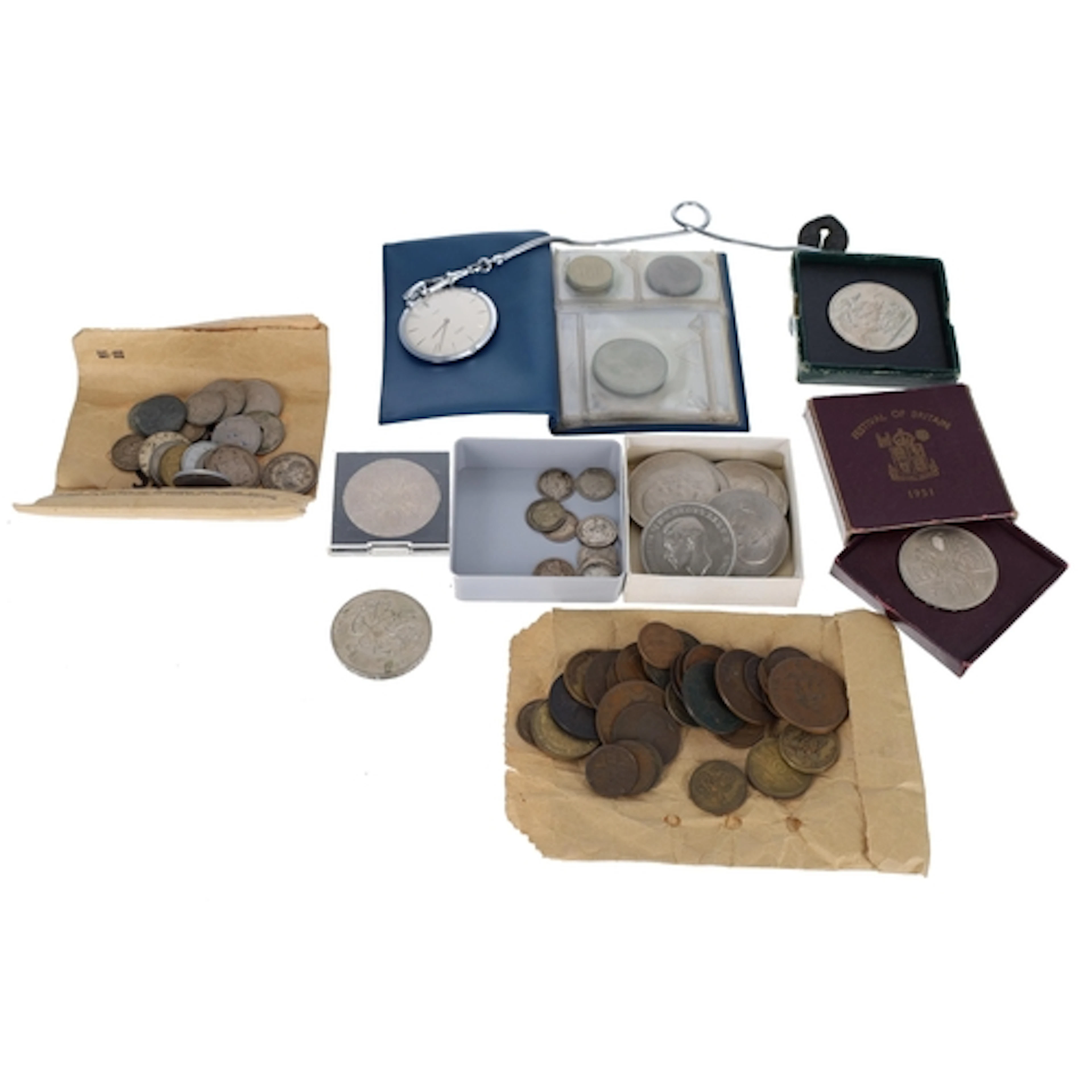 Small group of coins, to include Festival of Britain and Chu...