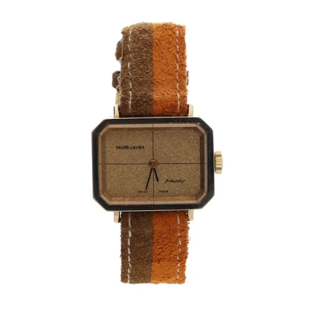 Favre-Leuba Happy rectangular gold plated and stainless stee...