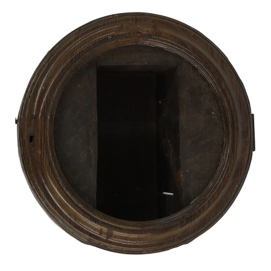 Georgian mahogany verge wall dial clock case with a painted ...