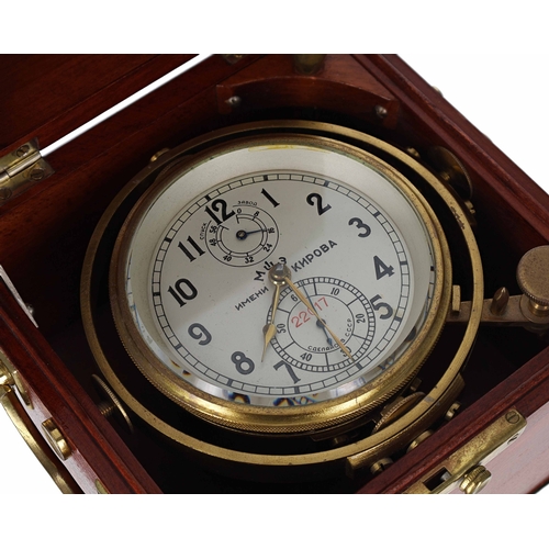 Russian Kirova/Poljot two-day marine chronometer, no. 22017,...