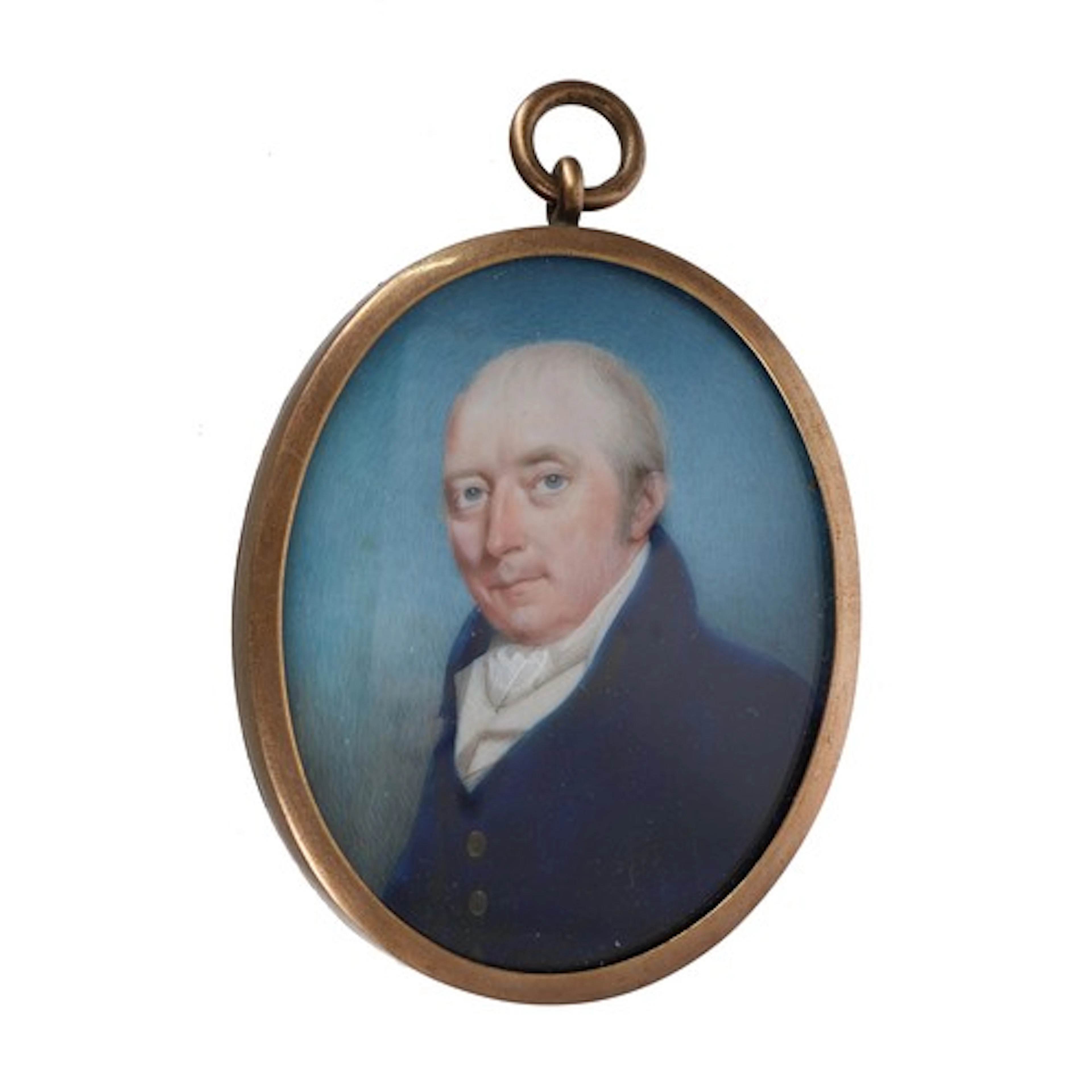English School (19th century) - Portrait Miniature of a Gent...