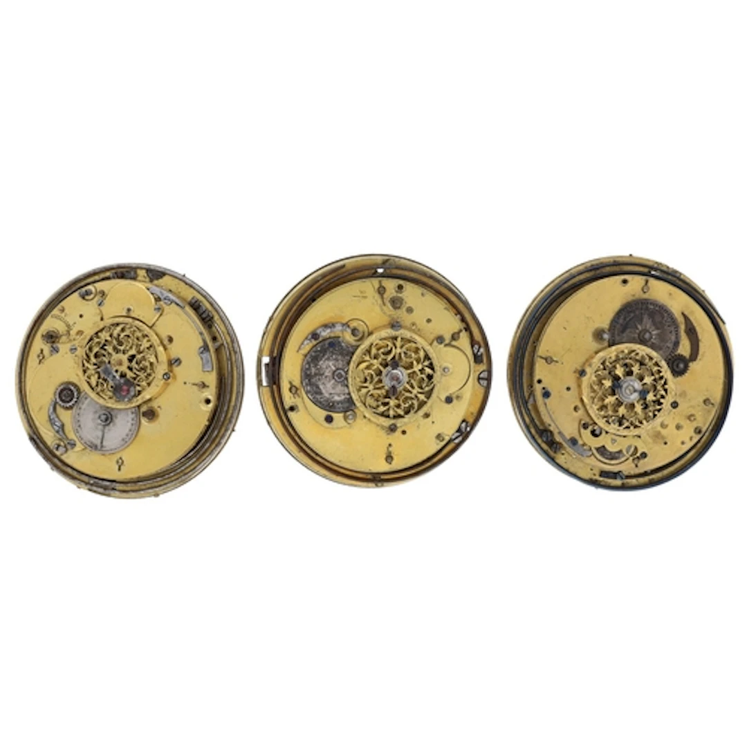 Three Continental repeating pocket watch movements for repai...