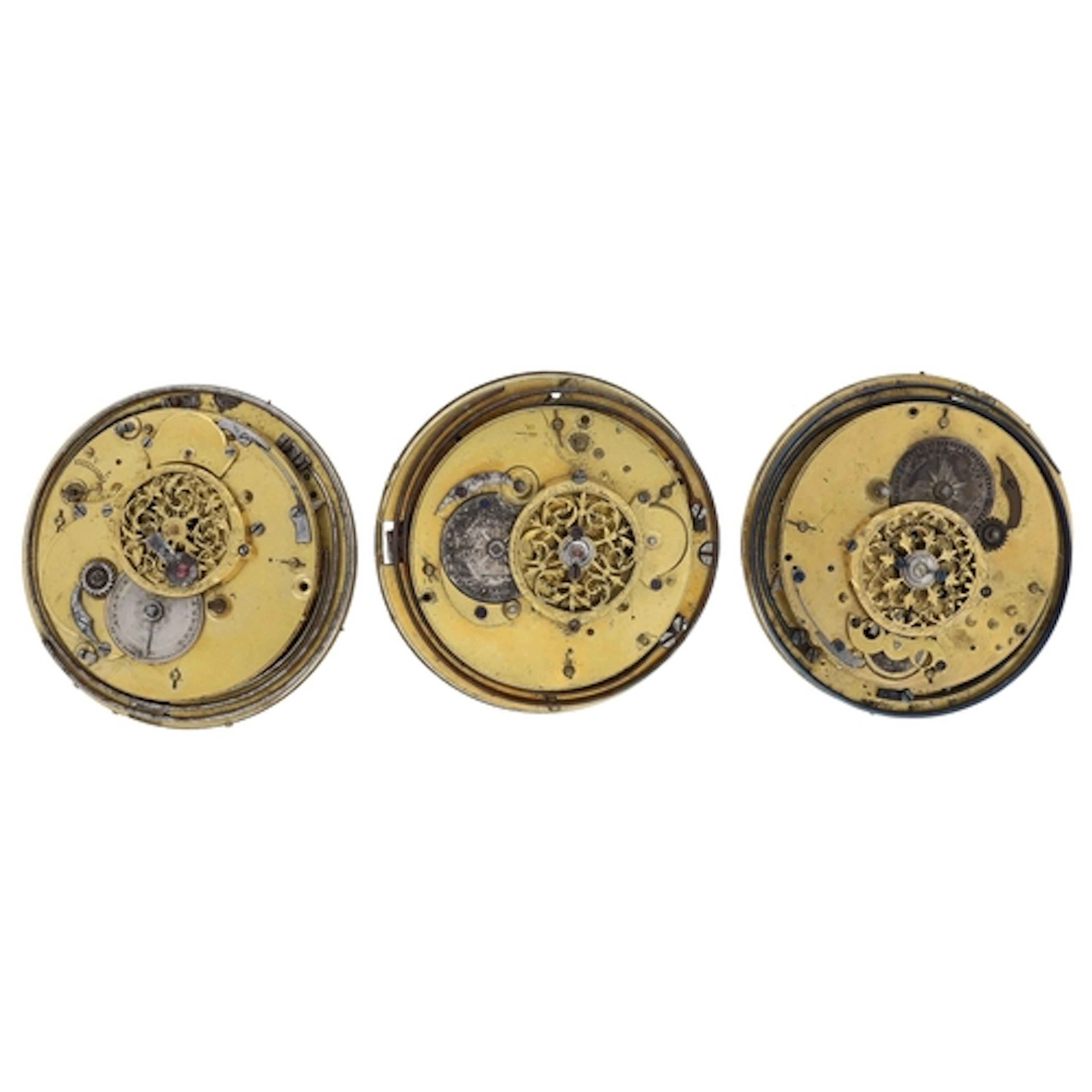 Three Continental repeating pocket watch movements for repai...