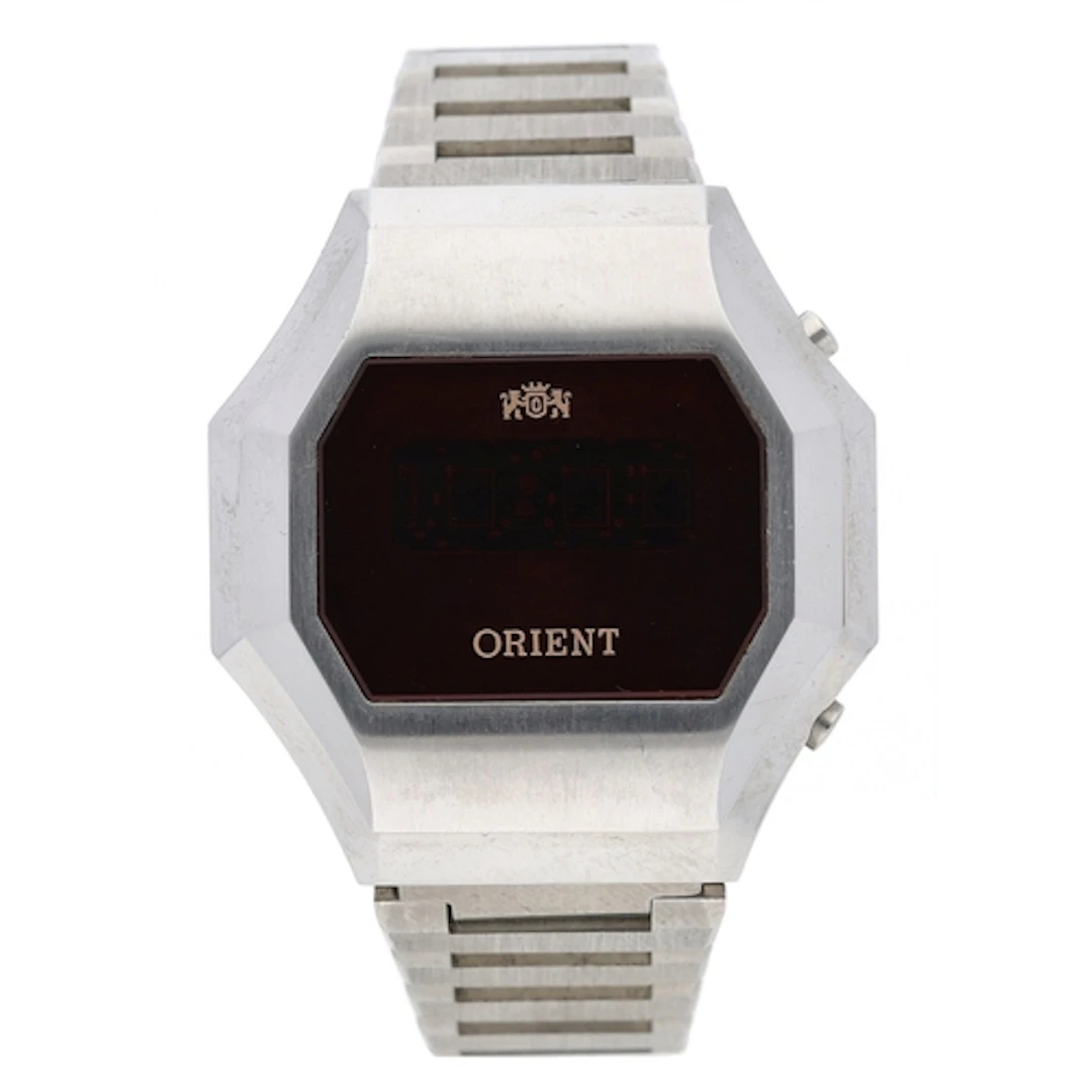 Rare Orient 'Touchtron' digital LED stainless steel gentlema...
