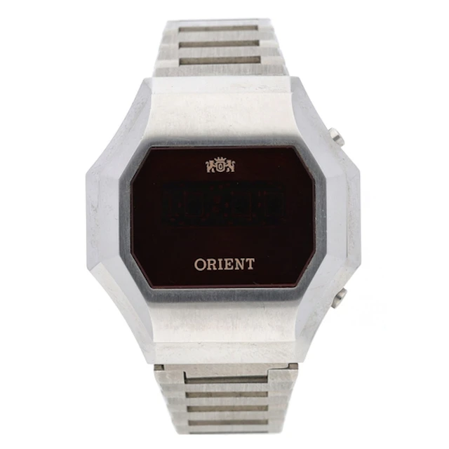 Rare Orient 'Touchtron' digital LED stainless steel gentlema...