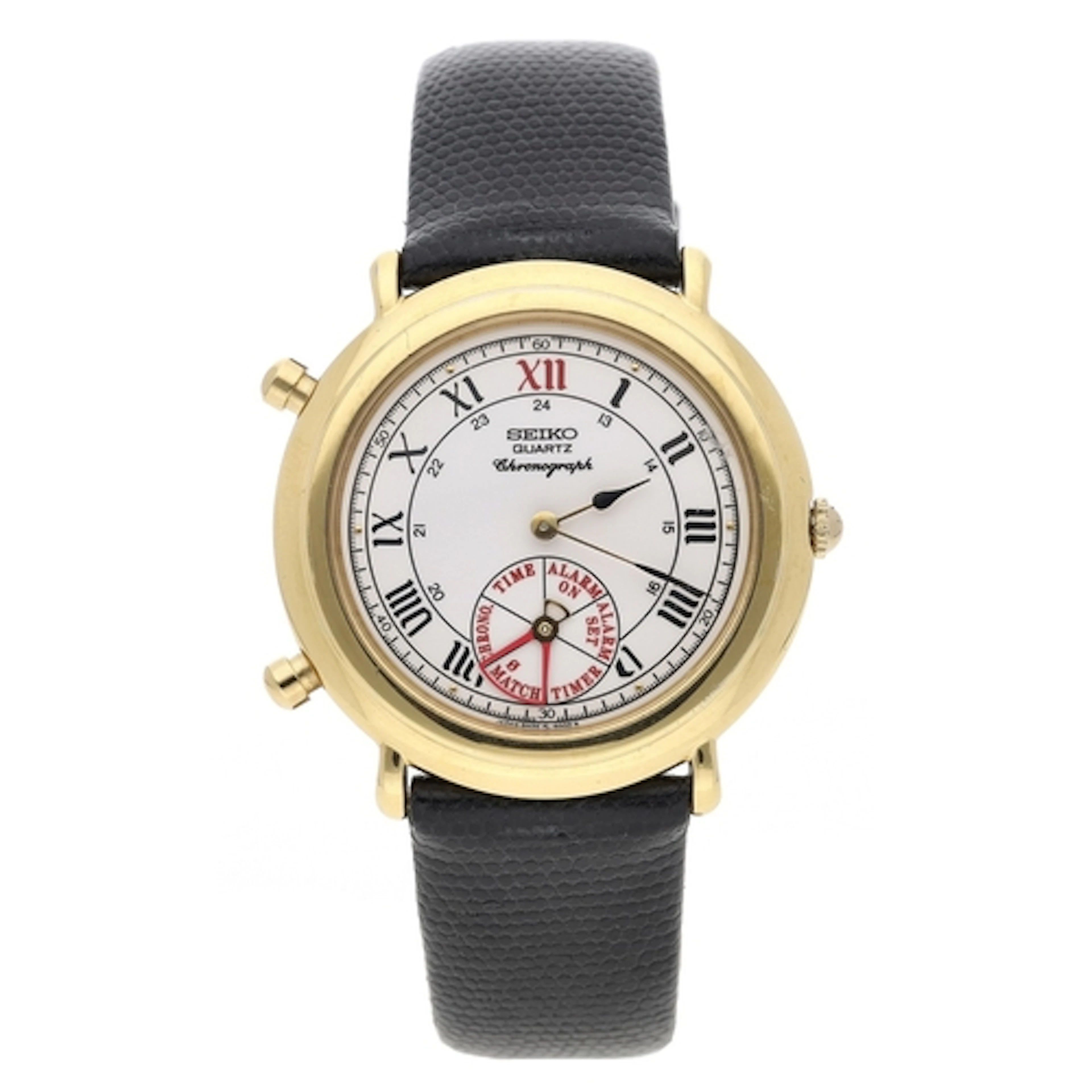Seiko Quartz Chronograph gold plated and stainless steel gen...