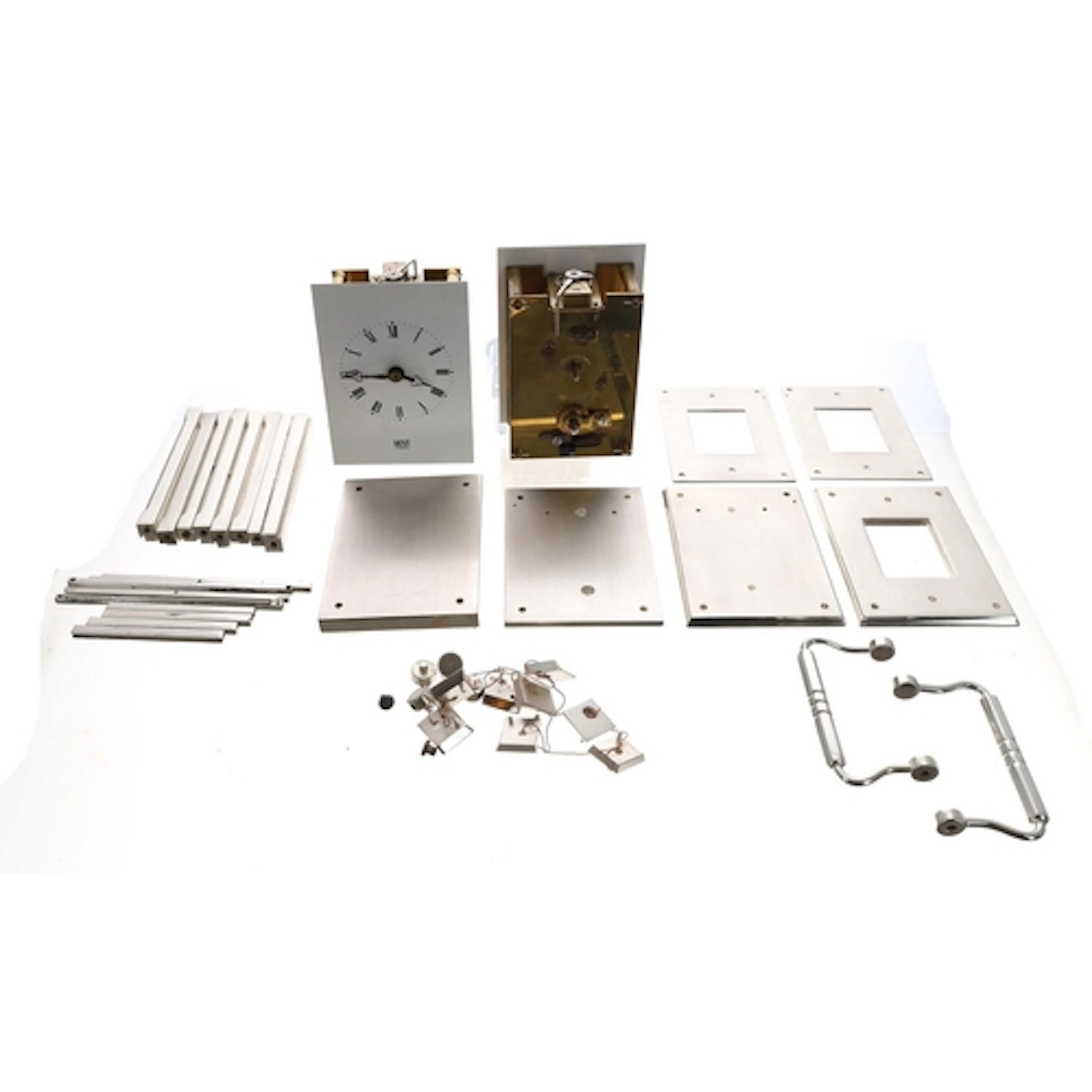 Three modern Dent, London carriage clock movements, with sil...