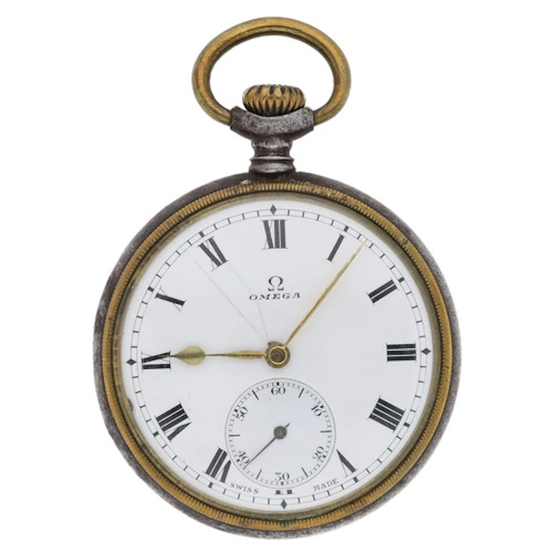Omega gunmetal lever pocket watch, serial no. 4653967, circa...