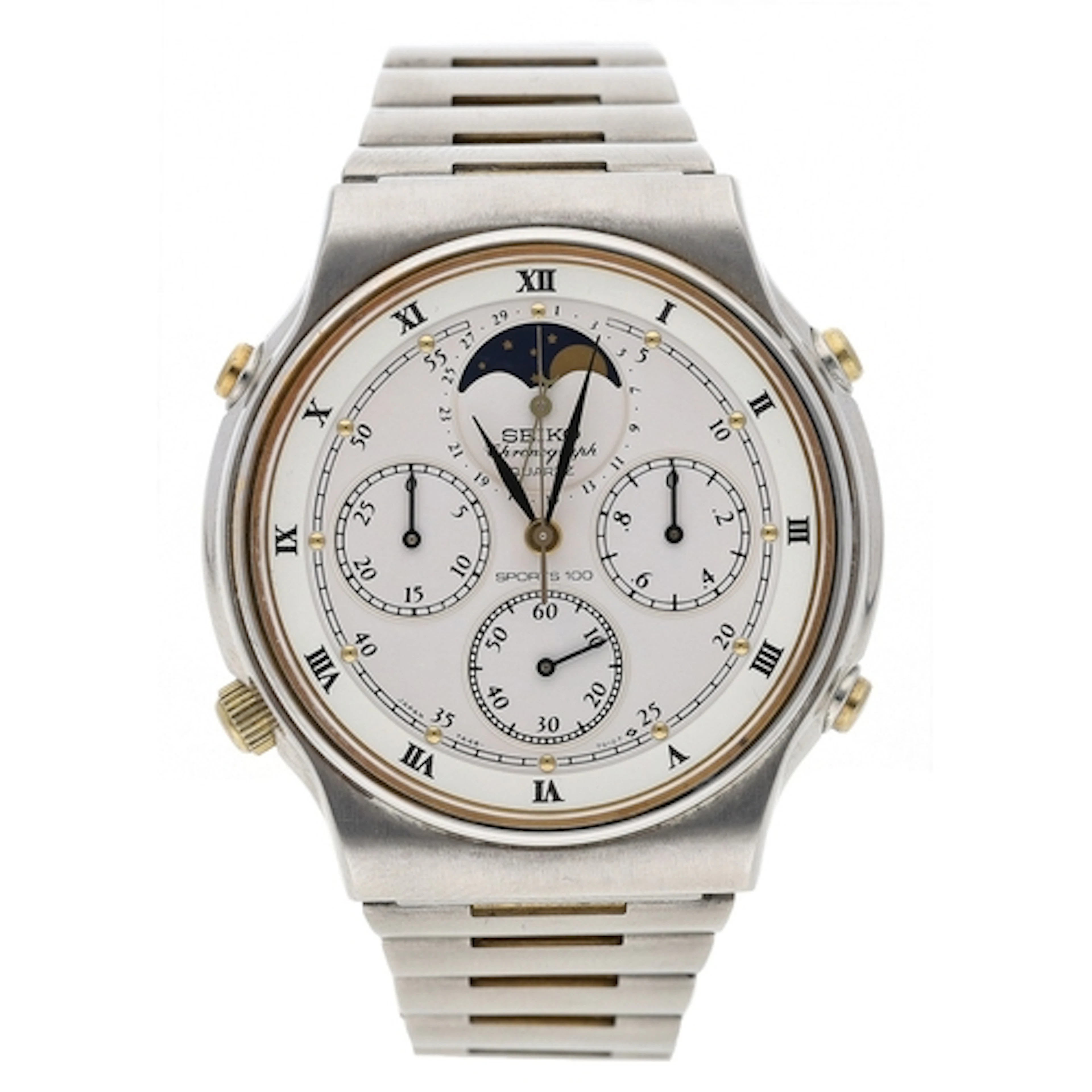 Seiko Chronograph Quartz Sports 100 bi-colour gentleman's wr...